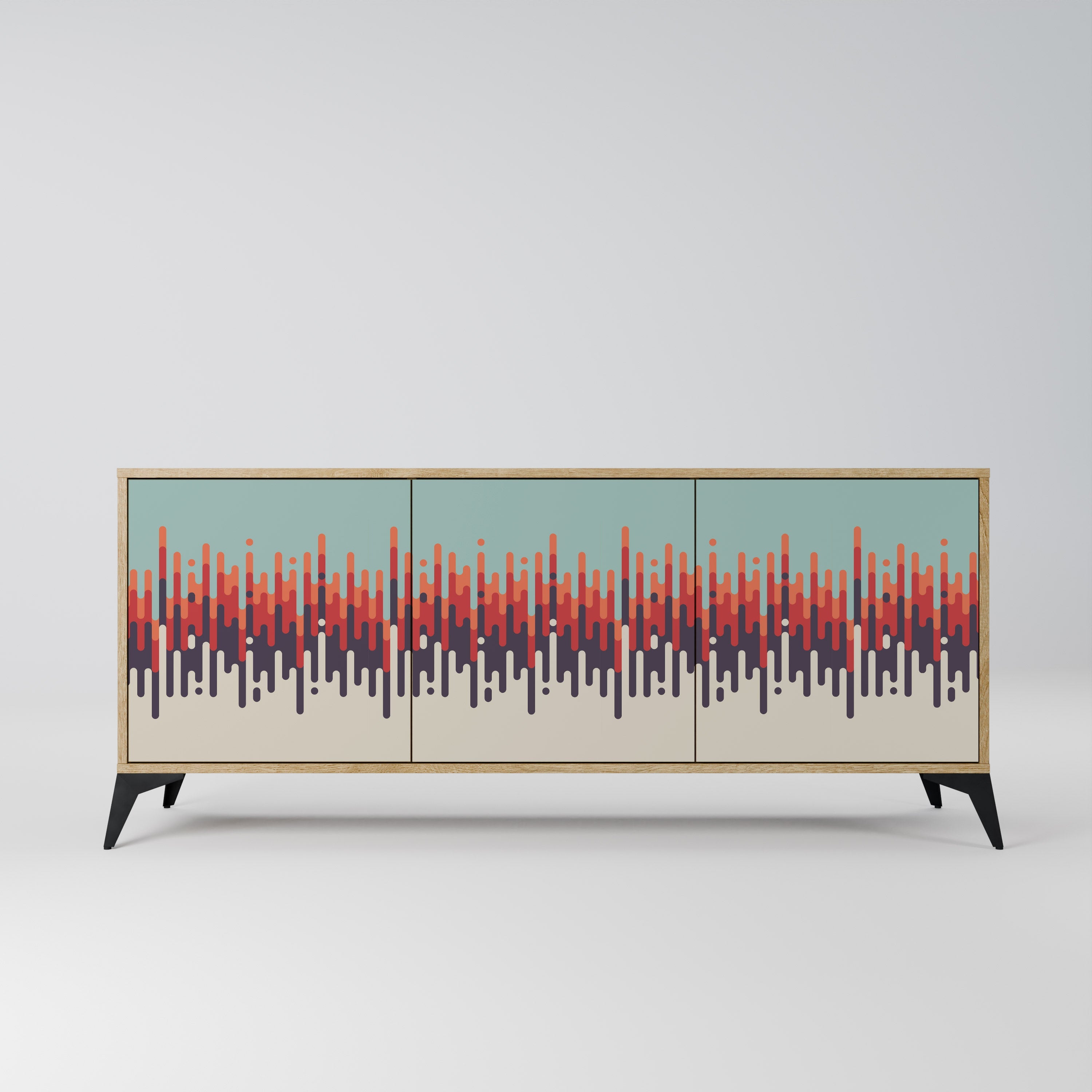 CHROMA CONTOURS 3-Door Sideboard in Oak Effect
