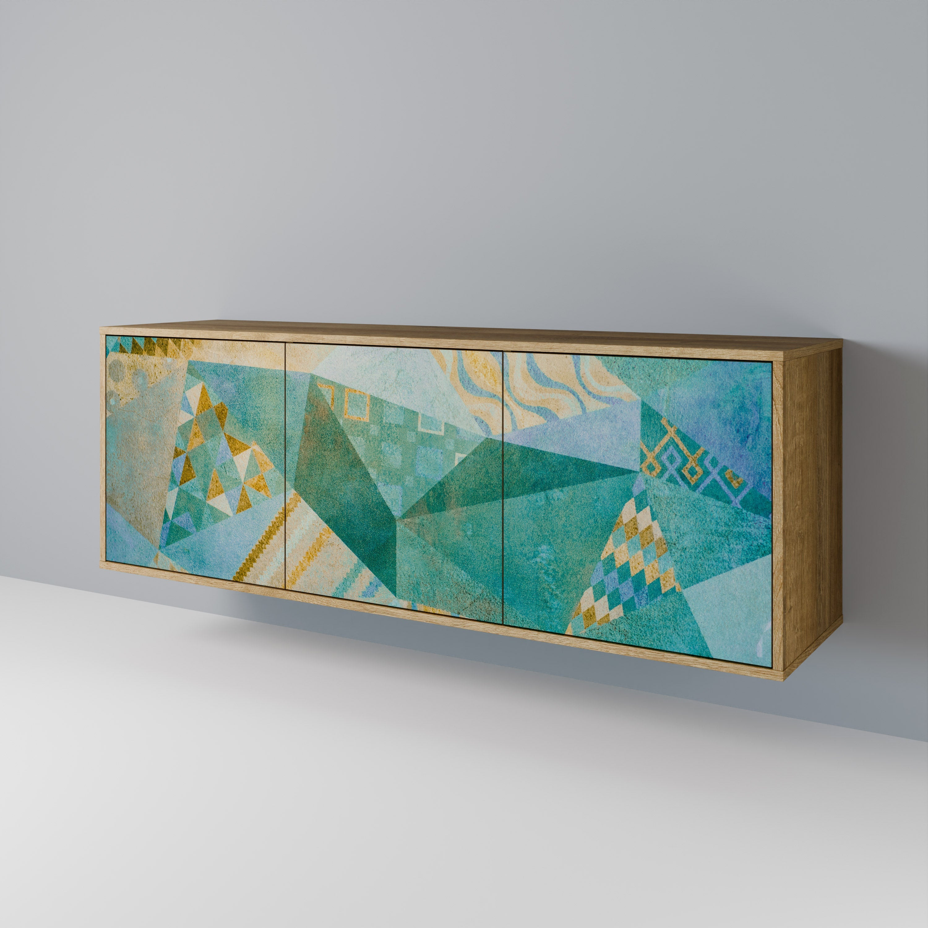 SPECTRUM SPLENDOR 3-Door Sideboard in Oak Effect