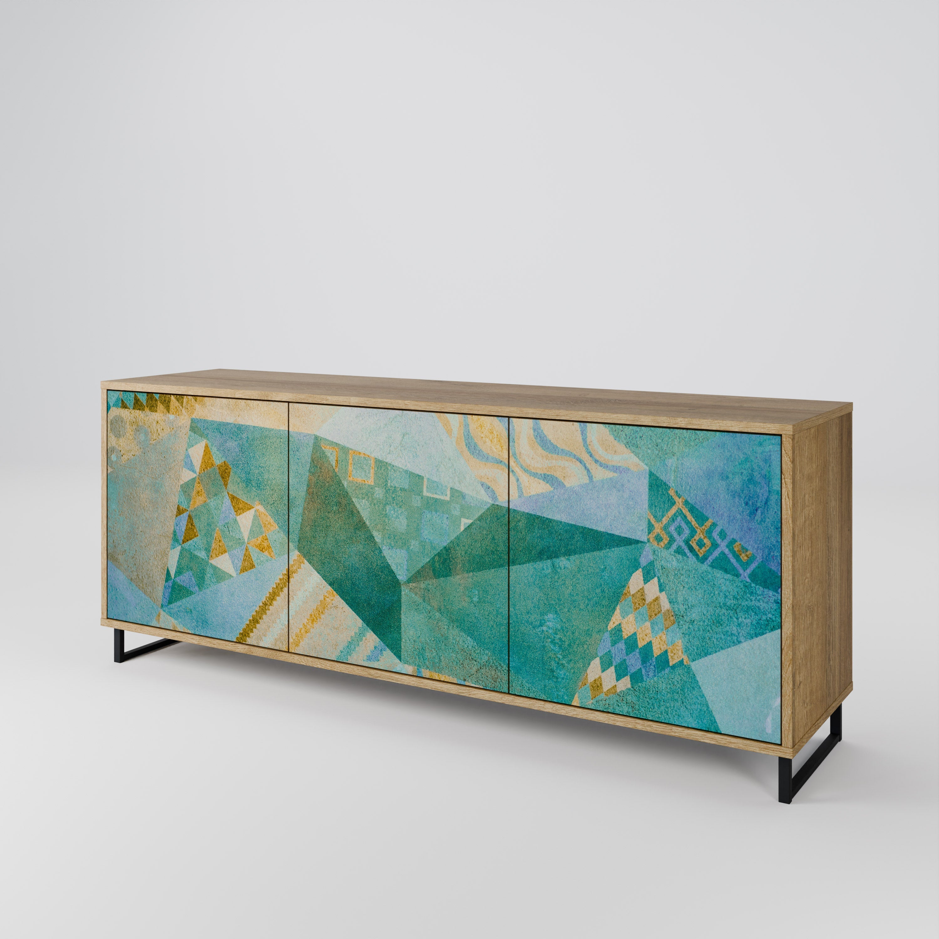 SPECTRUM SPLENDOR 3-Door Sideboard in Oak Effect