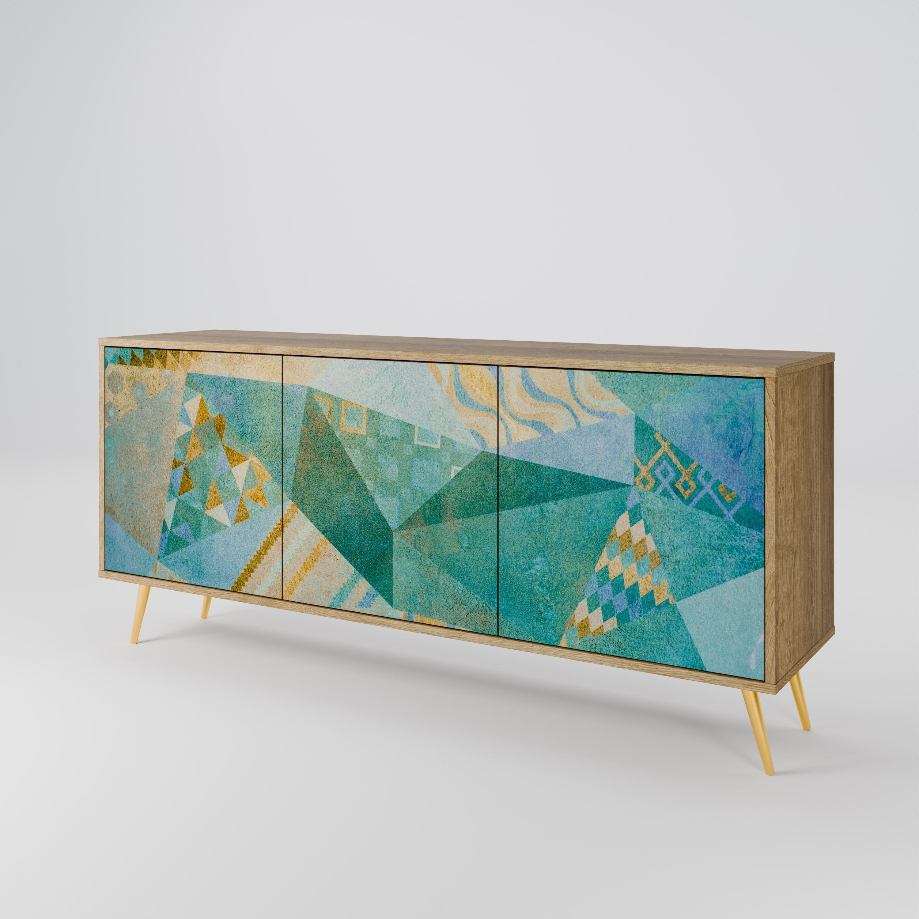 SPECTRUM SPLENDOR 3-Door Sideboard in Oak Effect