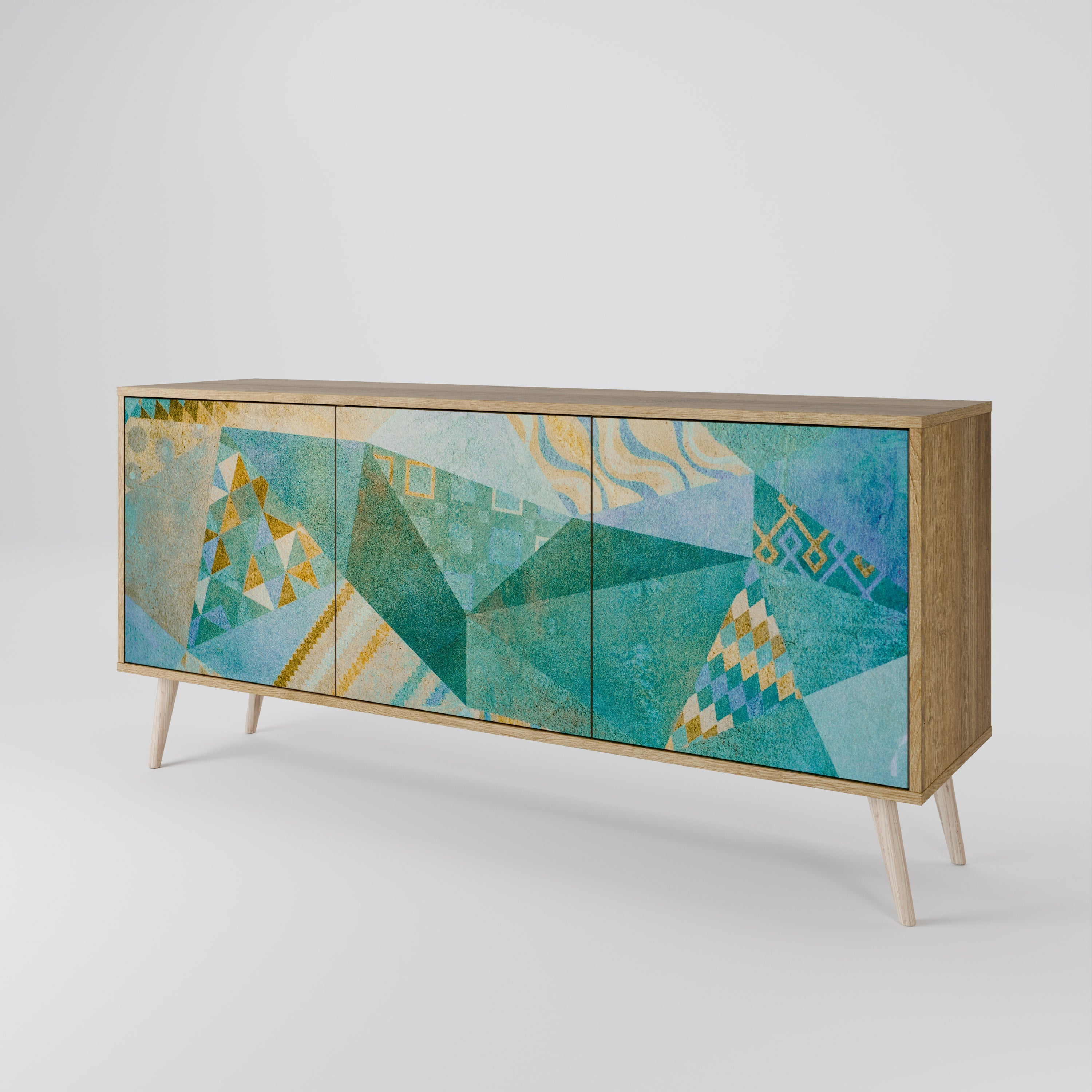 SPECTRUM SPLENDOR 3-Door Sideboard in Oak Effect