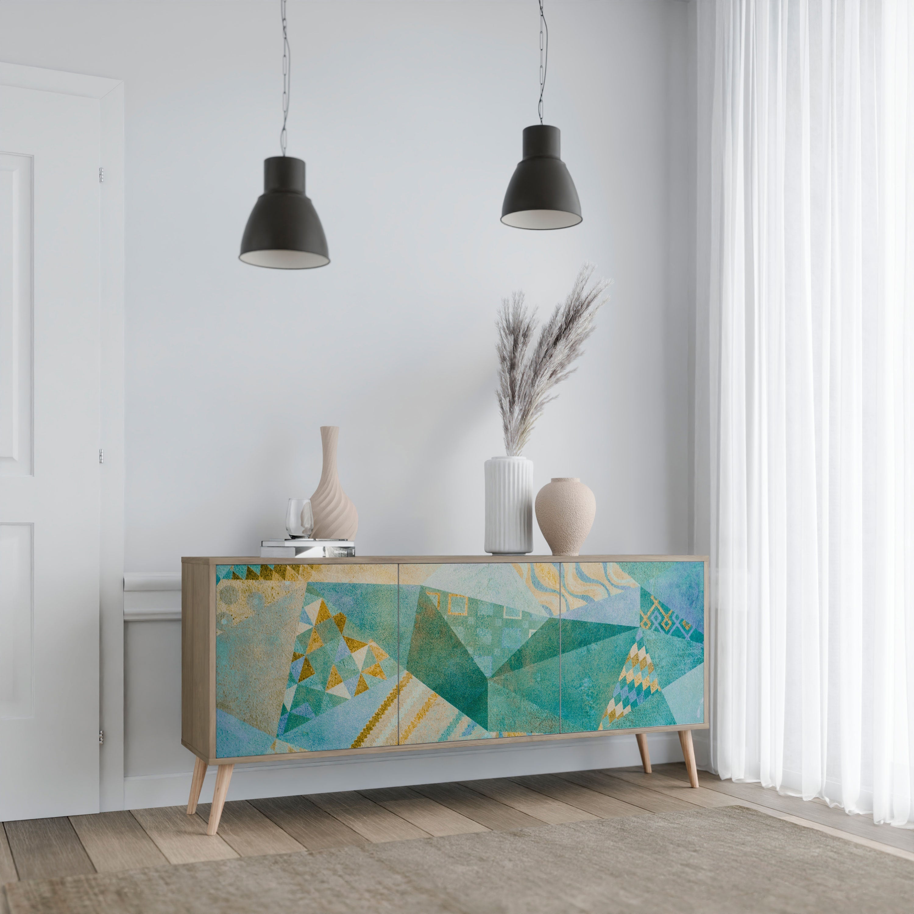SPECTRUM SPLENDOR 3-Door Sideboard in Oak Effect