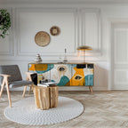 ABSTRACT FACES 3-Door Sideboard