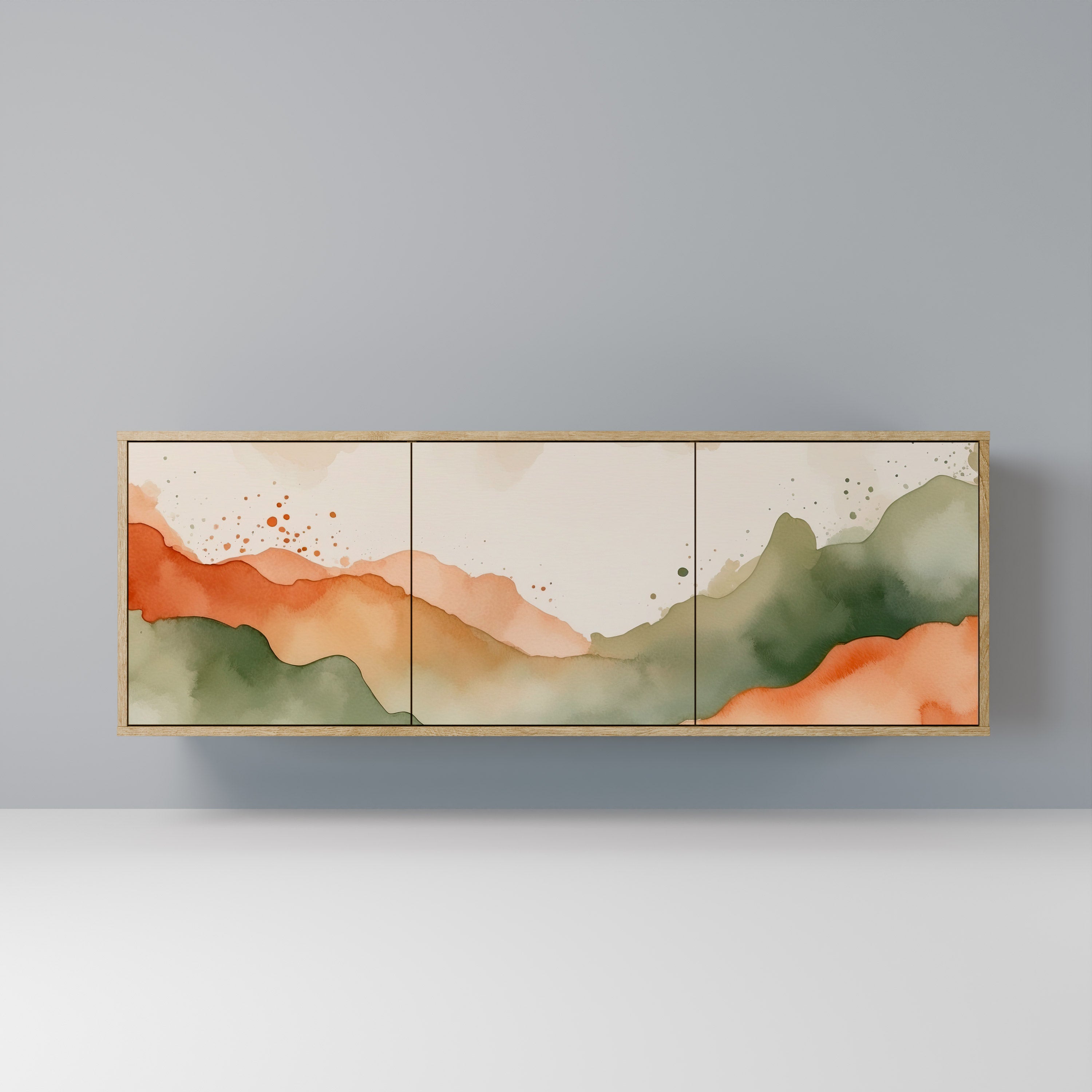 WATERCOLOUR PEAKS 3-Door Sideboard in Oak Effect