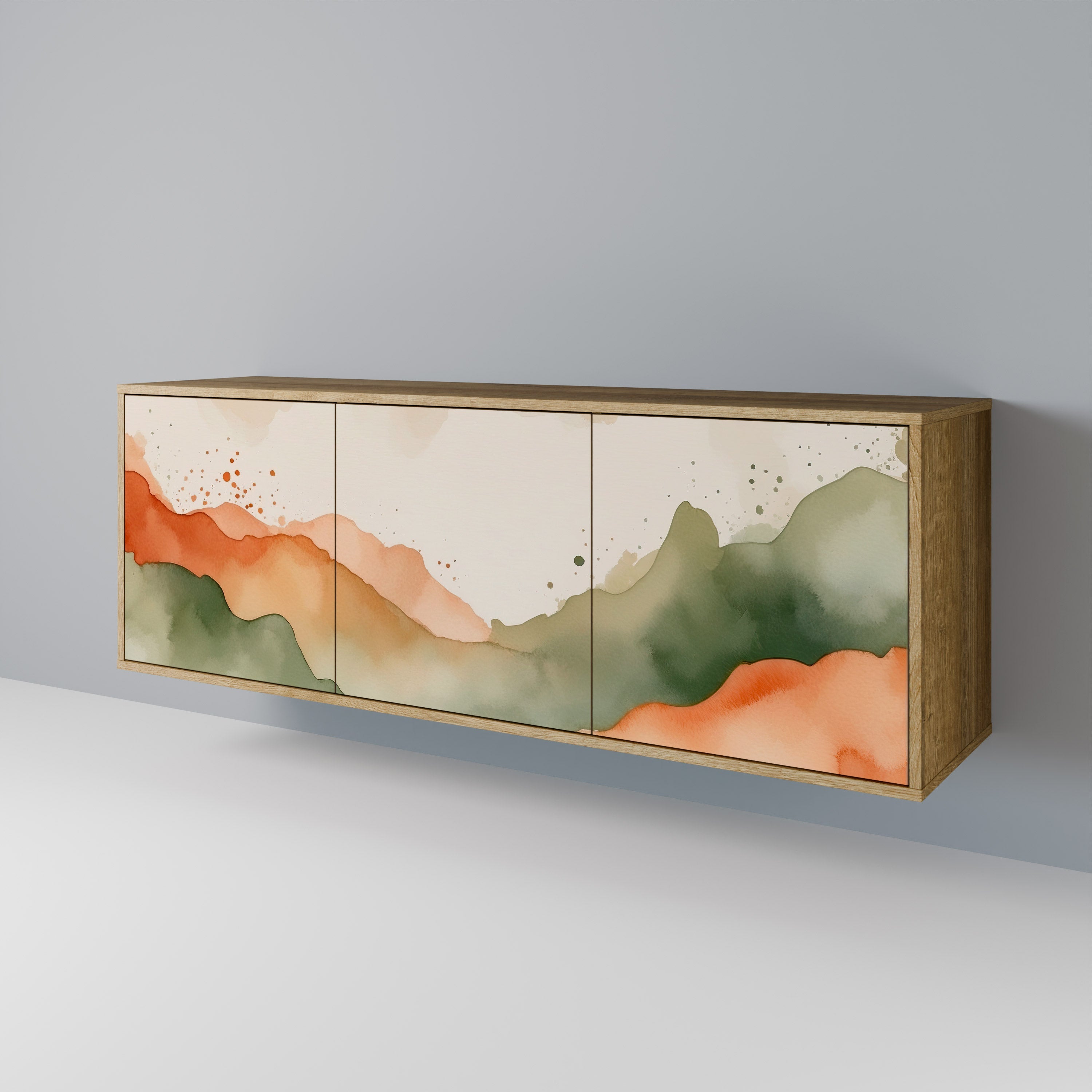 WATERCOLOUR PEAKS 3-Door Sideboard in Oak Effect