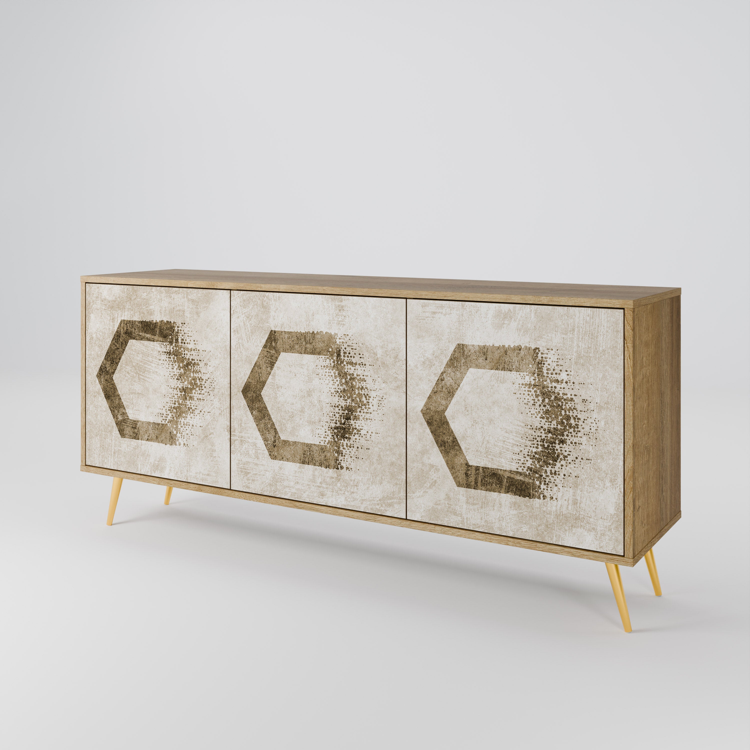 HEXAGONAL SHAPES 3-Door Sideboard