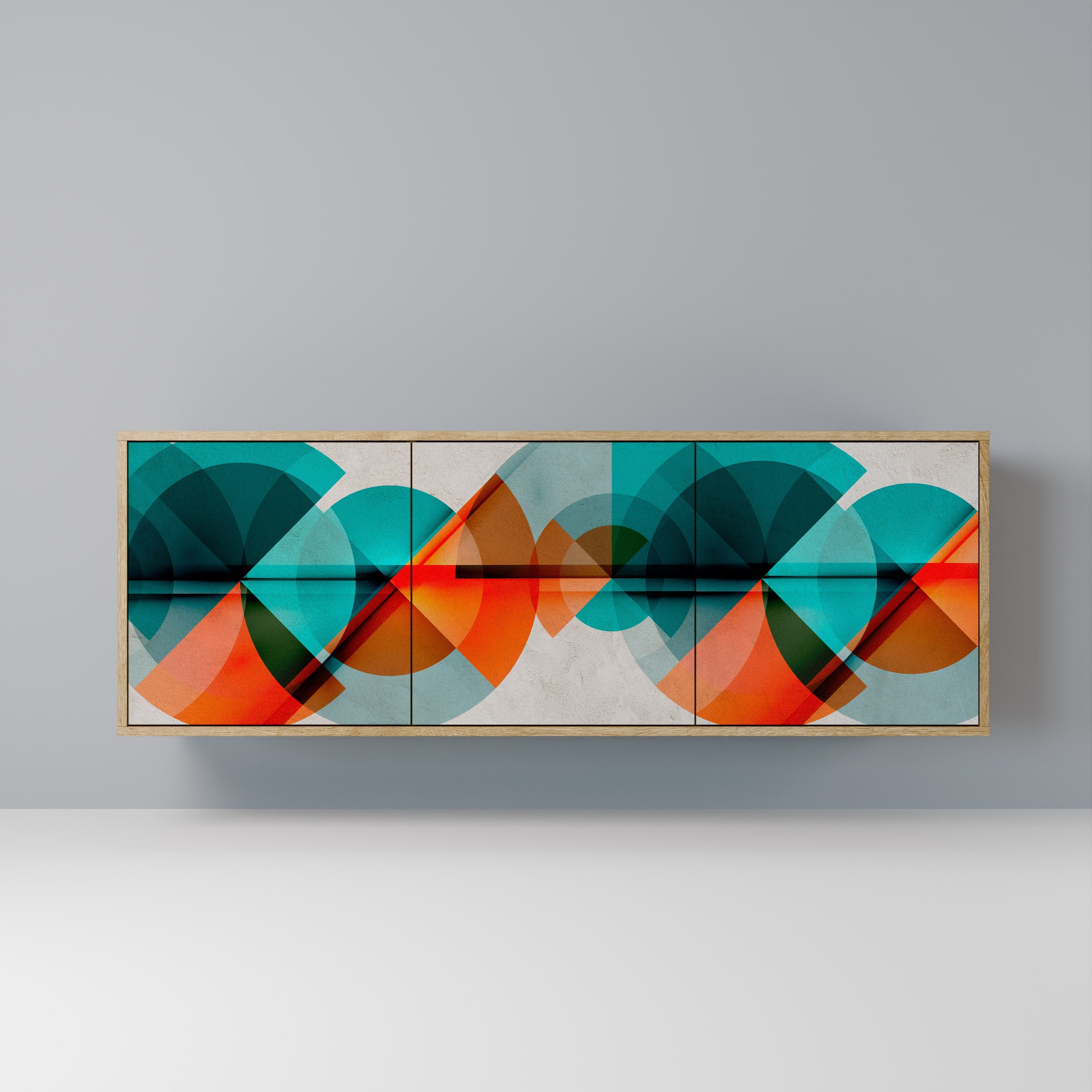 CIRCULAR RHAPSODY 3-Door Sideboard in Oak Effect