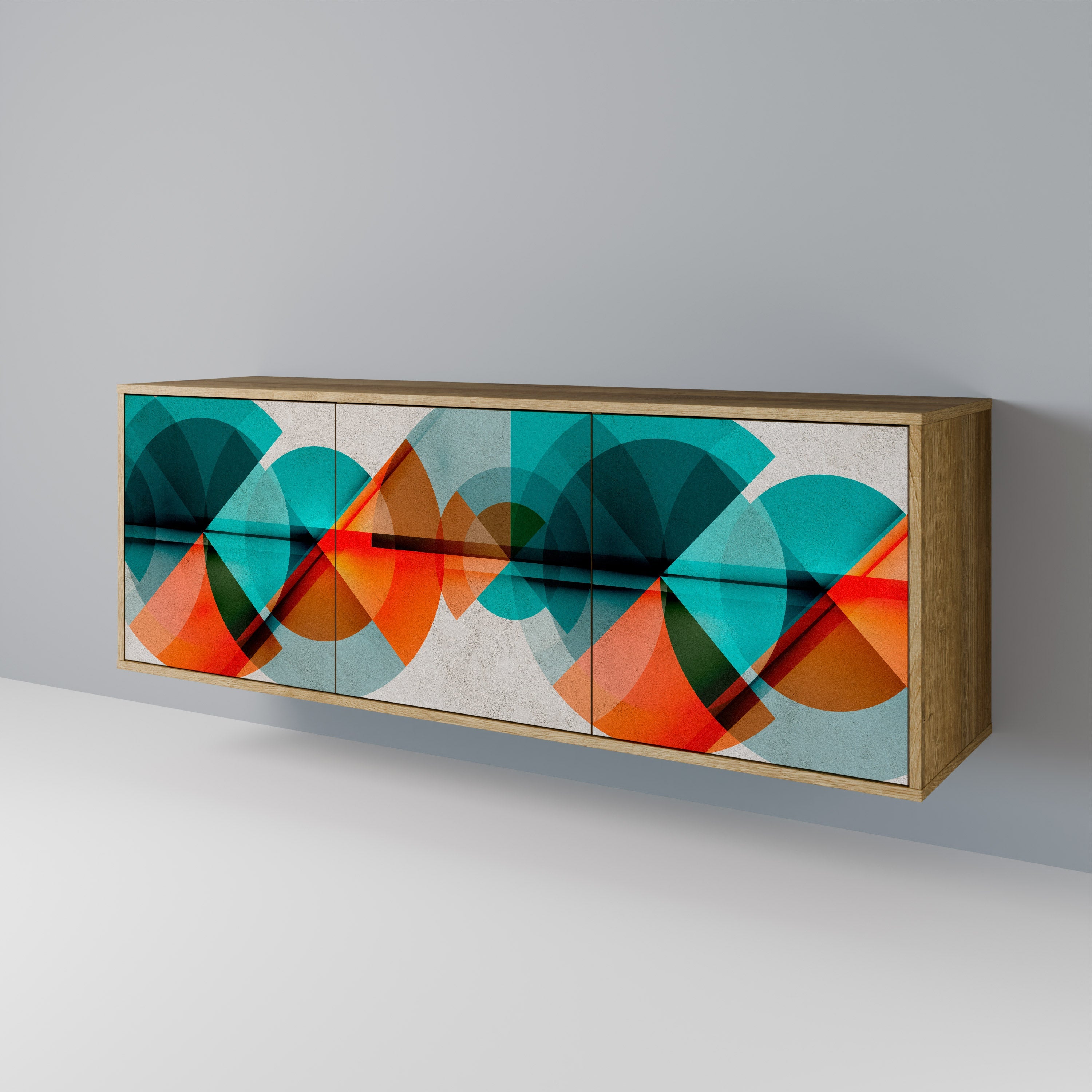 CIRCULAR RHAPSODY 3-Door Sideboard in Oak Effect