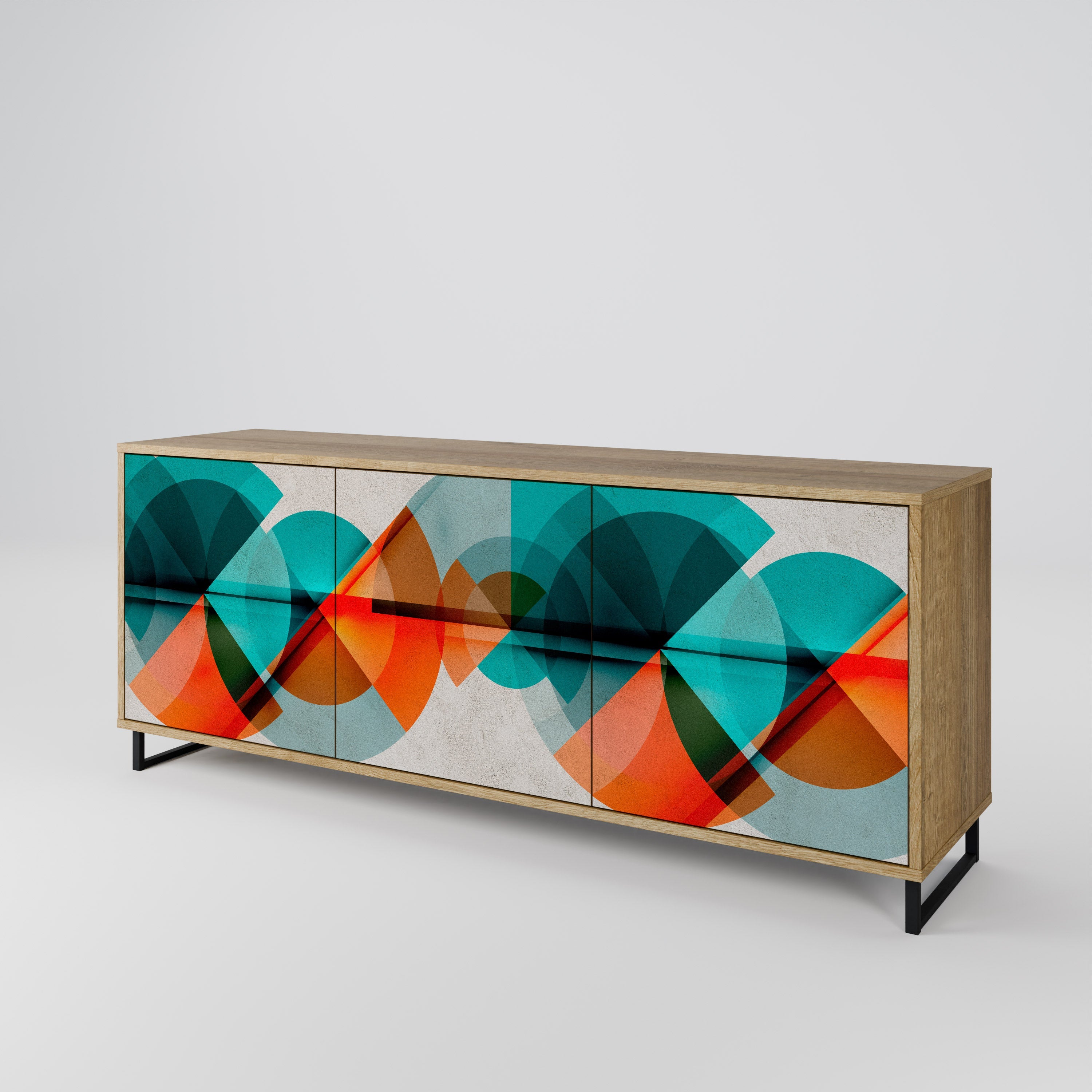 CIRCULAR RHAPSODY 3-Door Sideboard in Oak Effect