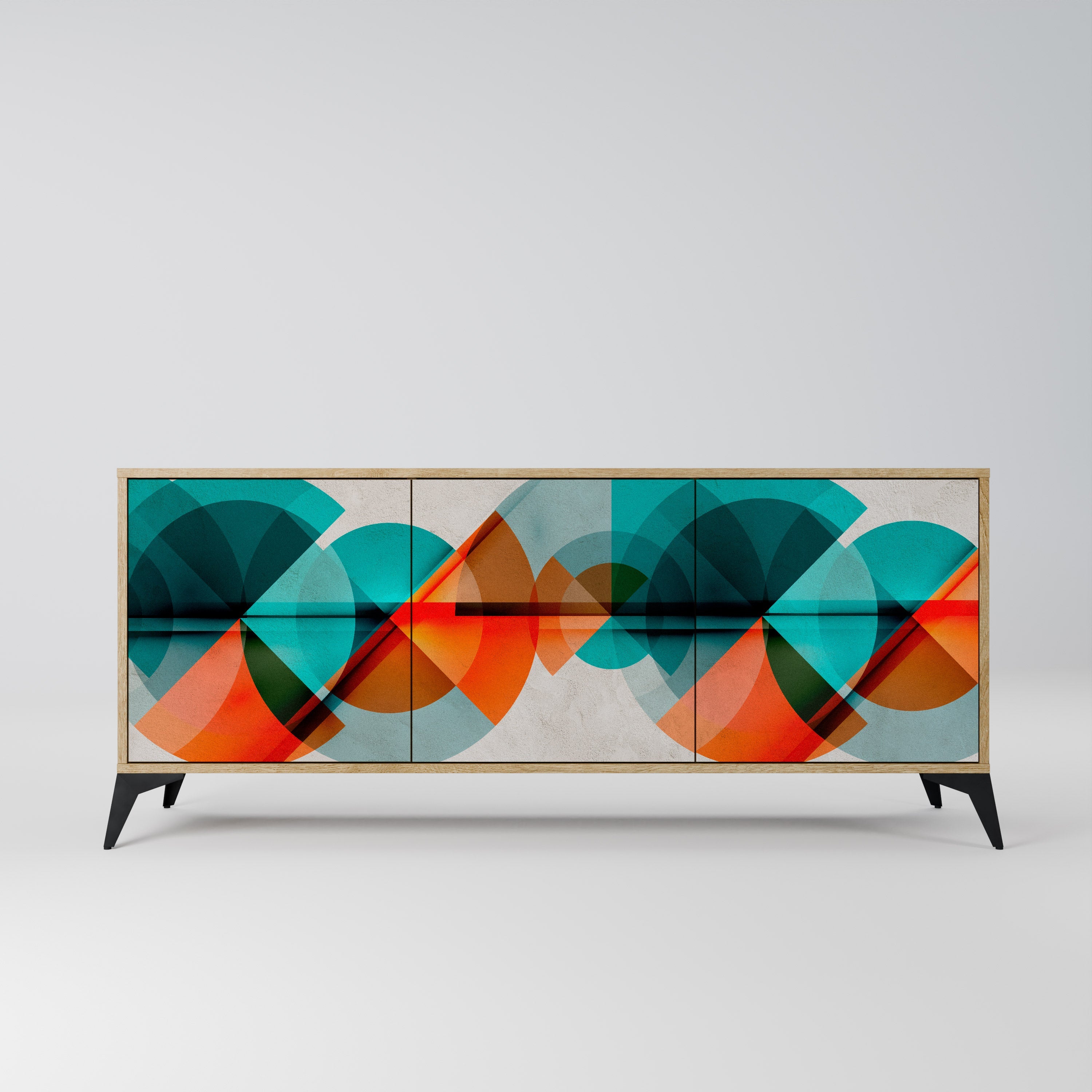 CIRCULAR RHAPSODY 3-Door Sideboard in Oak Effect