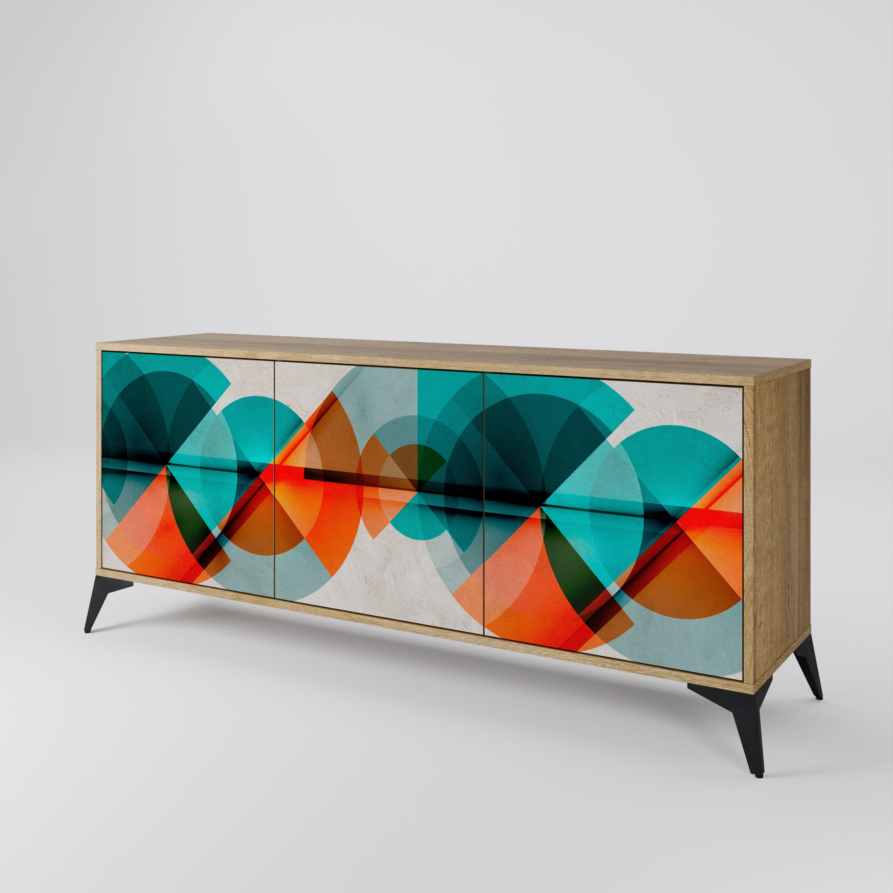 CIRCULAR RHAPSODY 3-Door Sideboard in Oak Effect