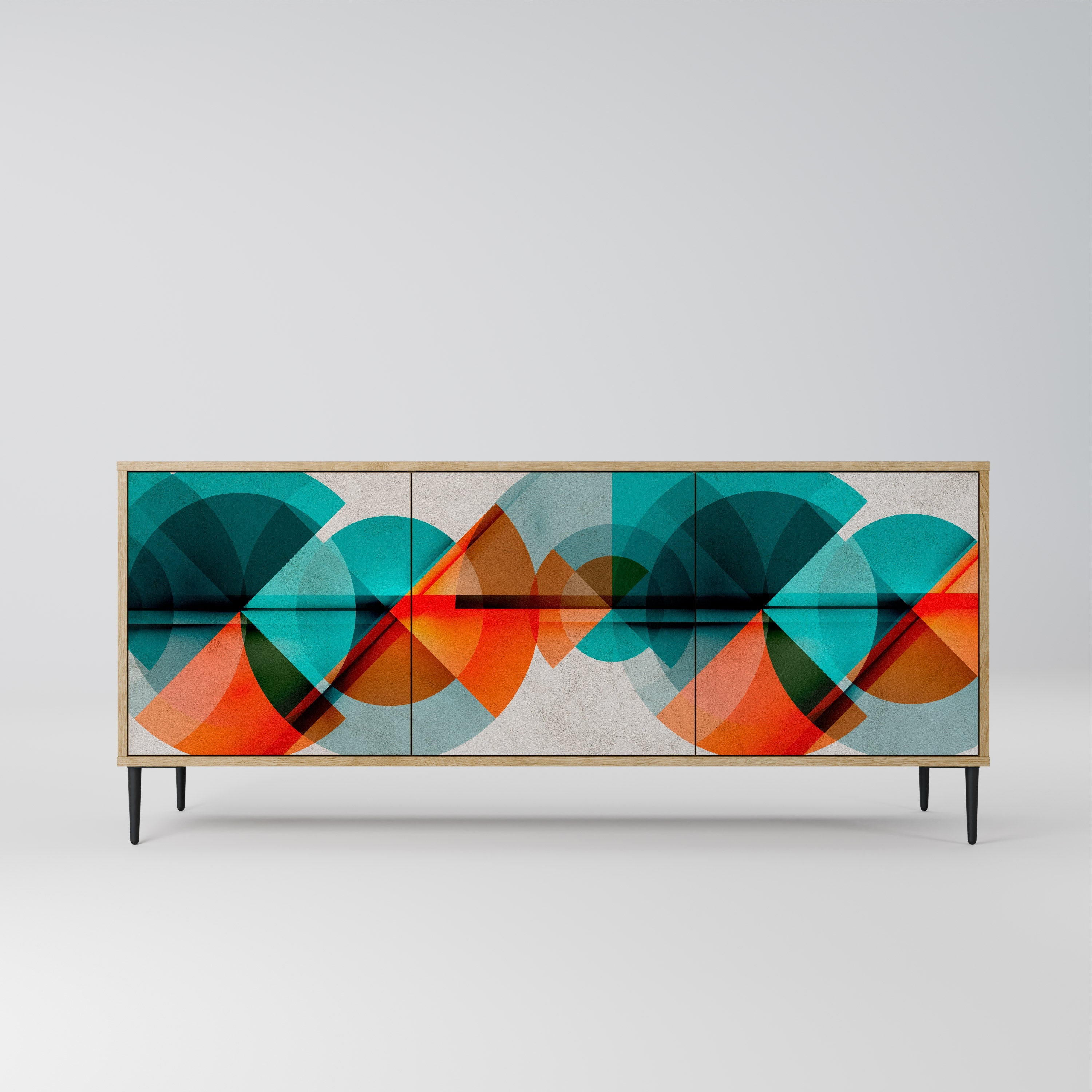 CIRCULAR RHAPSODY 3-Door Sideboard in Oak Effect
