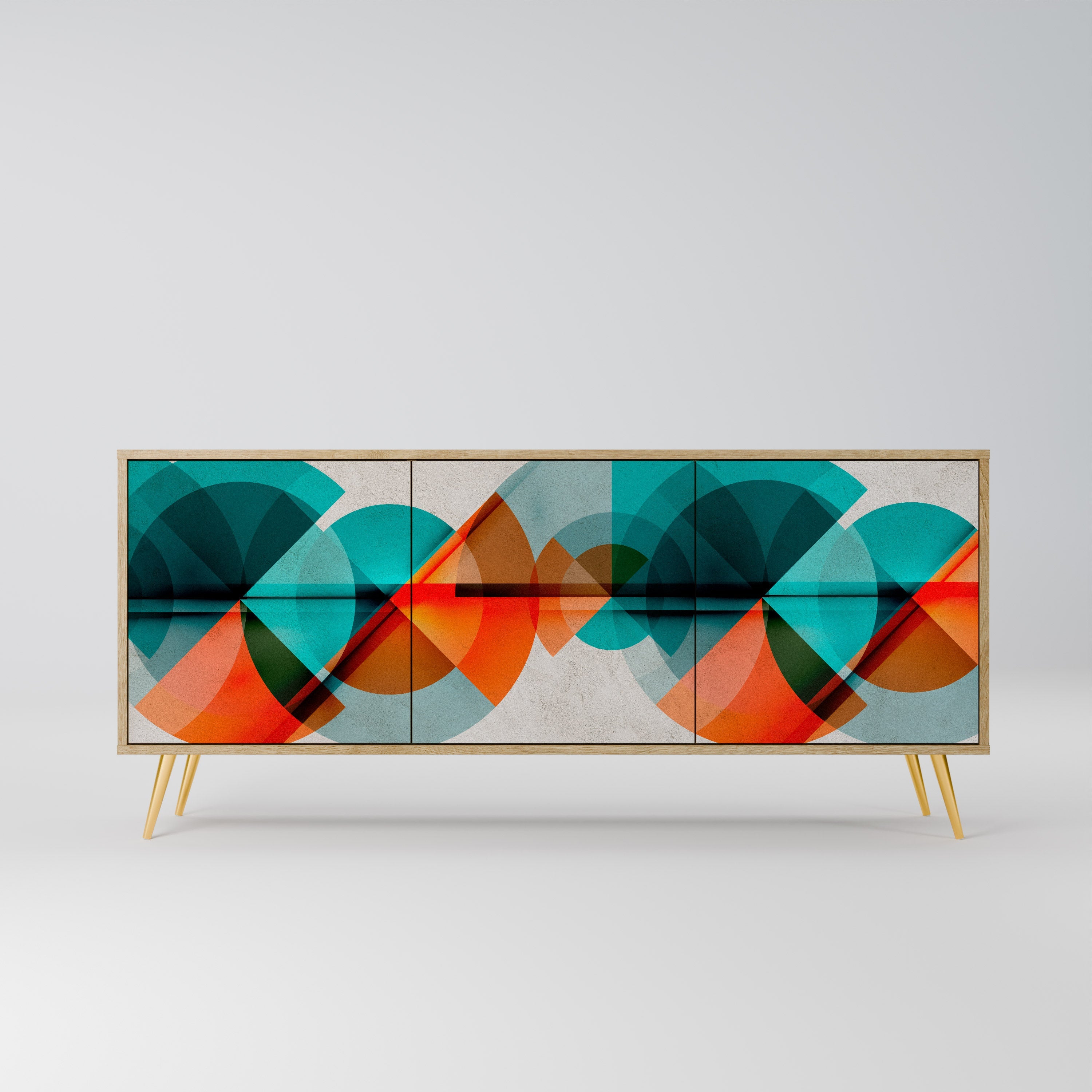 CIRCULAR RHAPSODY 3-Door Sideboard in Oak Effect