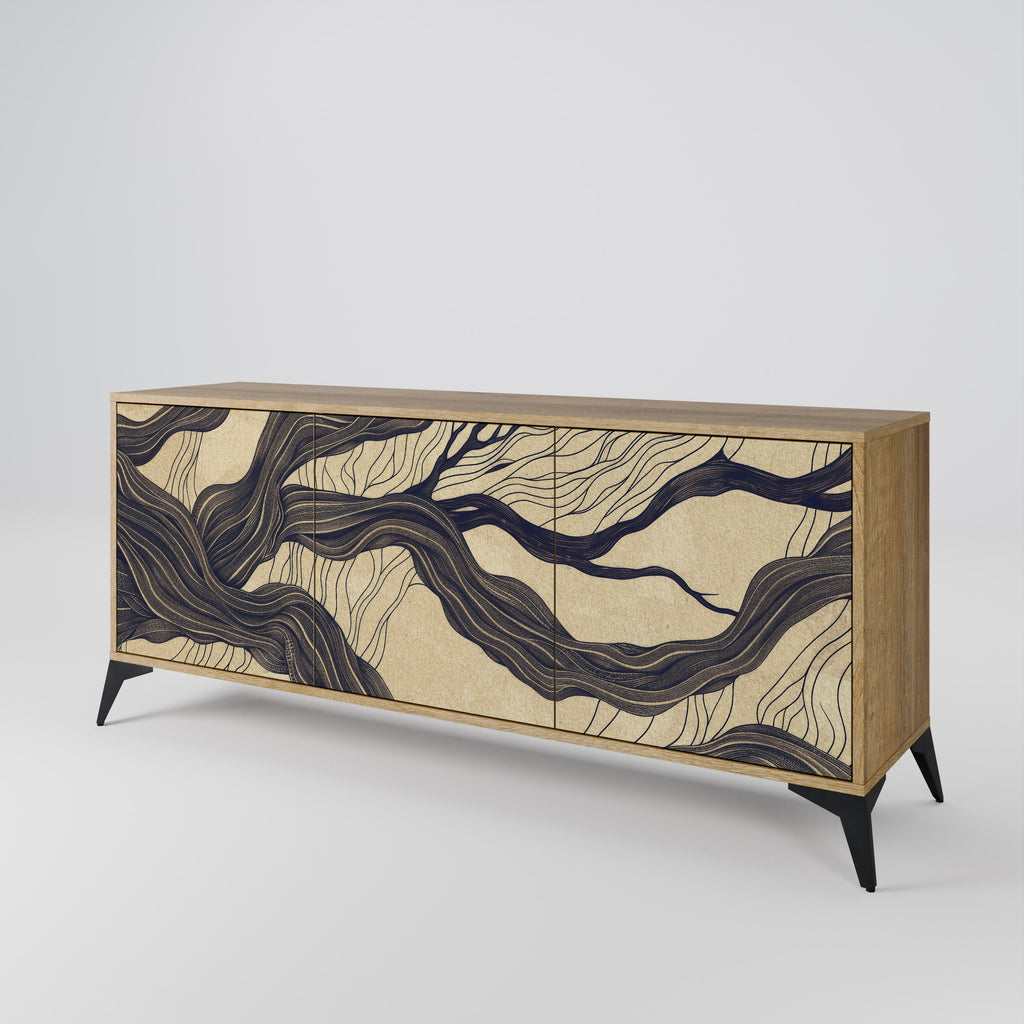 UNIFIED FRAGMENTS 3-Door Sideboard in Oak Effect