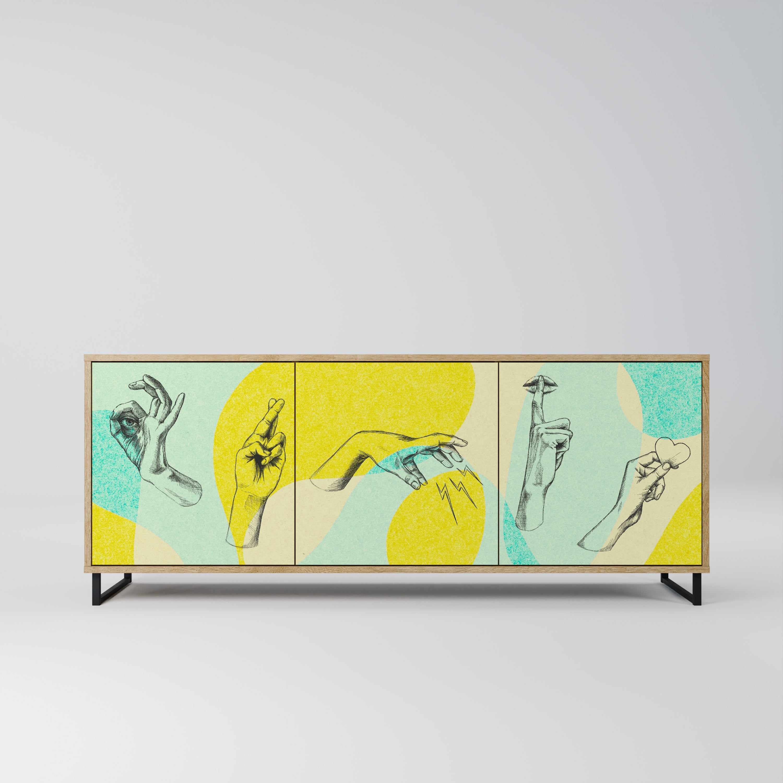 BODY LANGUAGE 3-Door Sideboard in Oak Effect