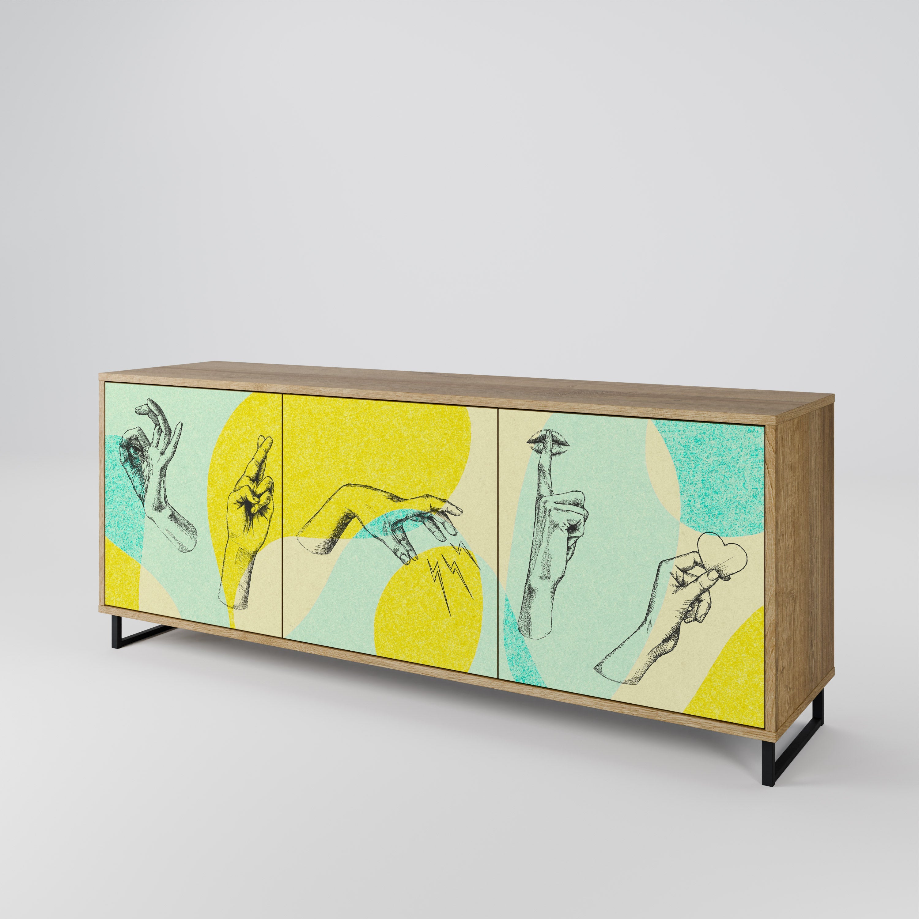 BODY LANGUAGE 3-Door Sideboard in Oak Effect