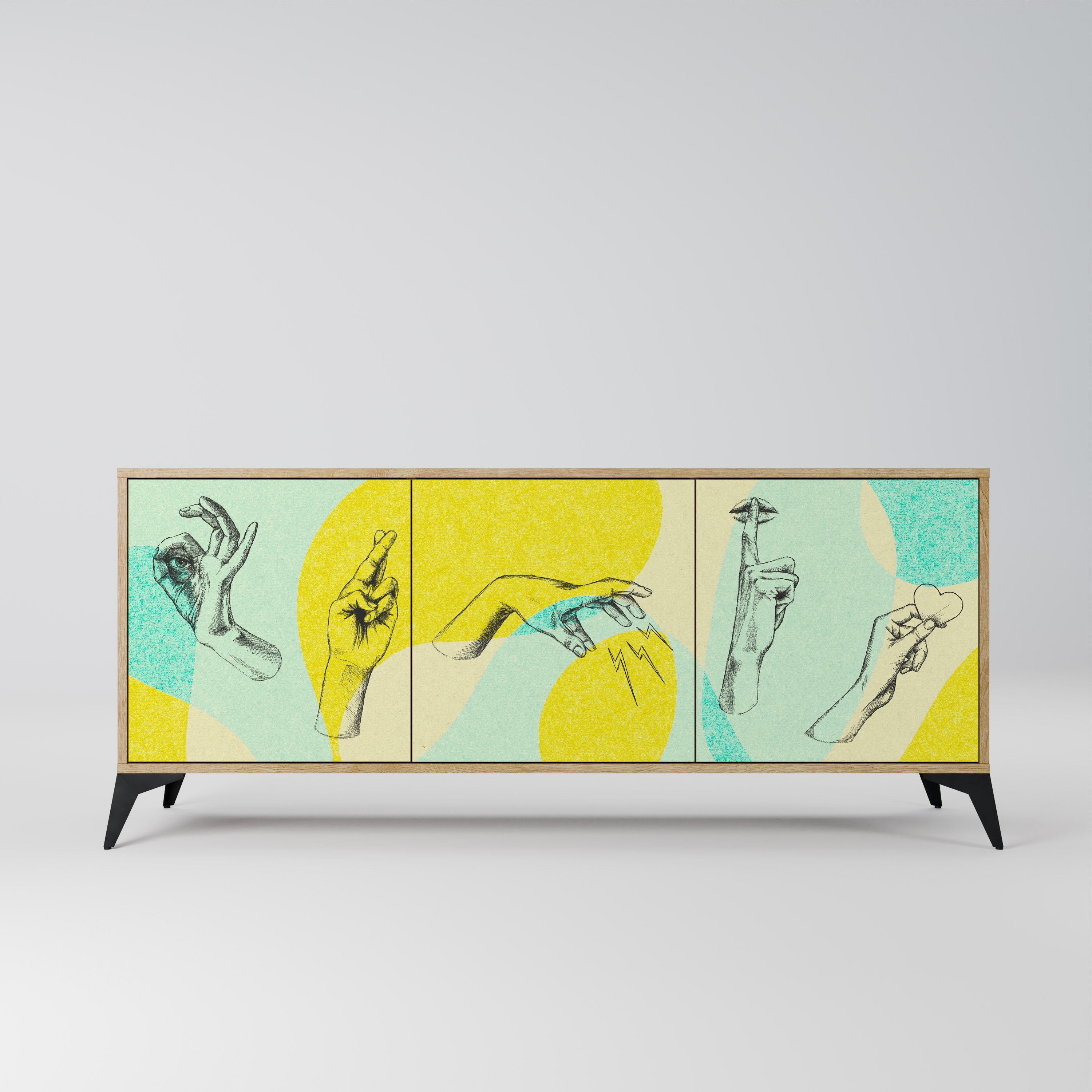 BODY LANGUAGE 3-Door Sideboard in Oak Effect