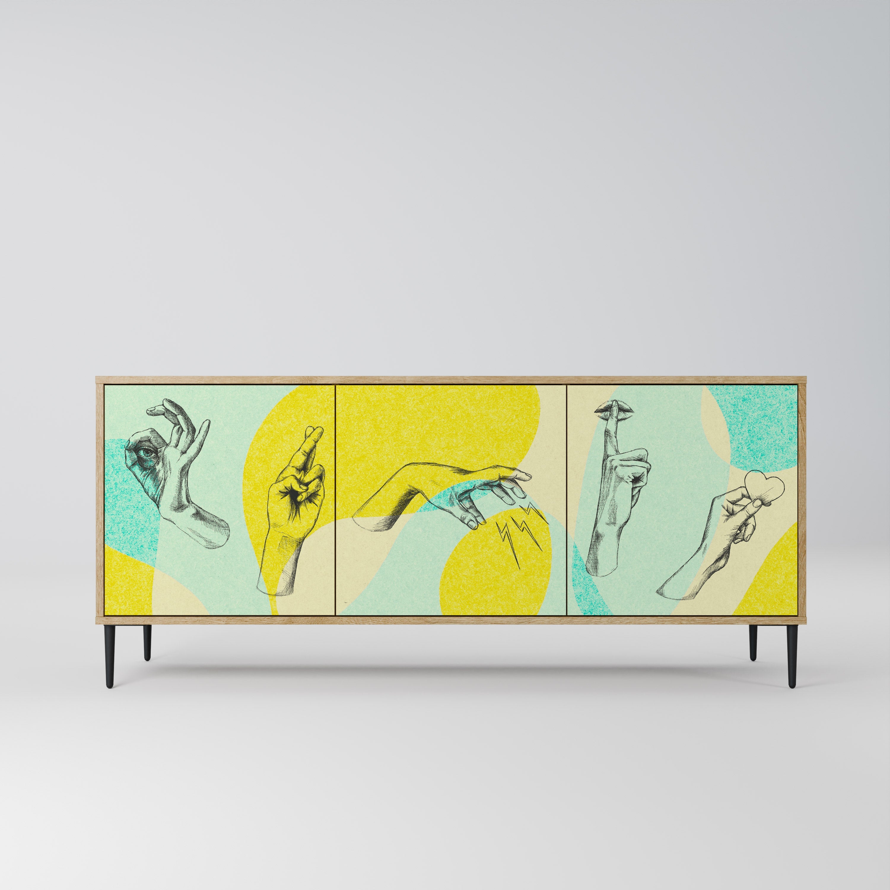 BODY LANGUAGE 3-Door Sideboard in Oak Effect