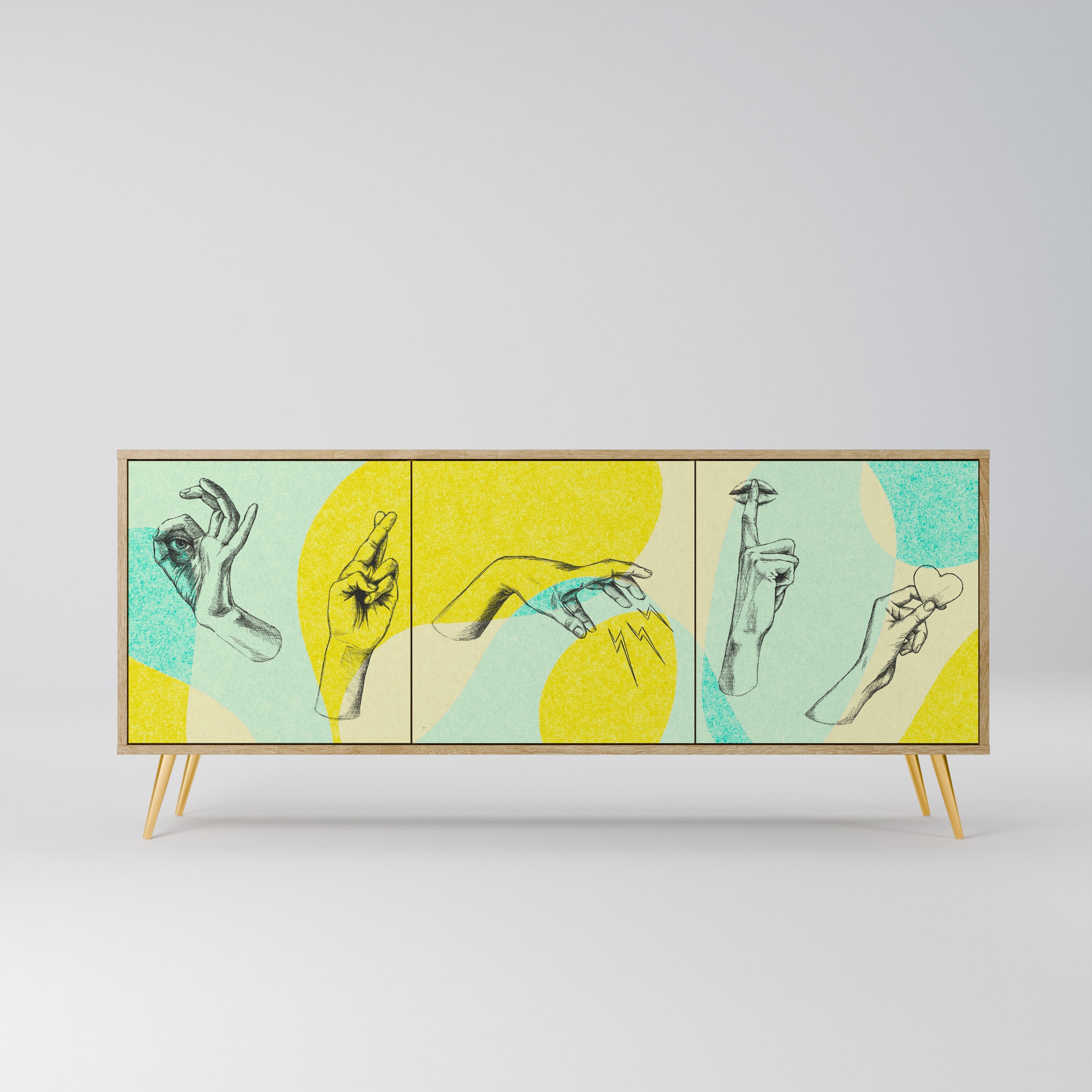 BODY LANGUAGE 3-Door Sideboard in Oak Effect