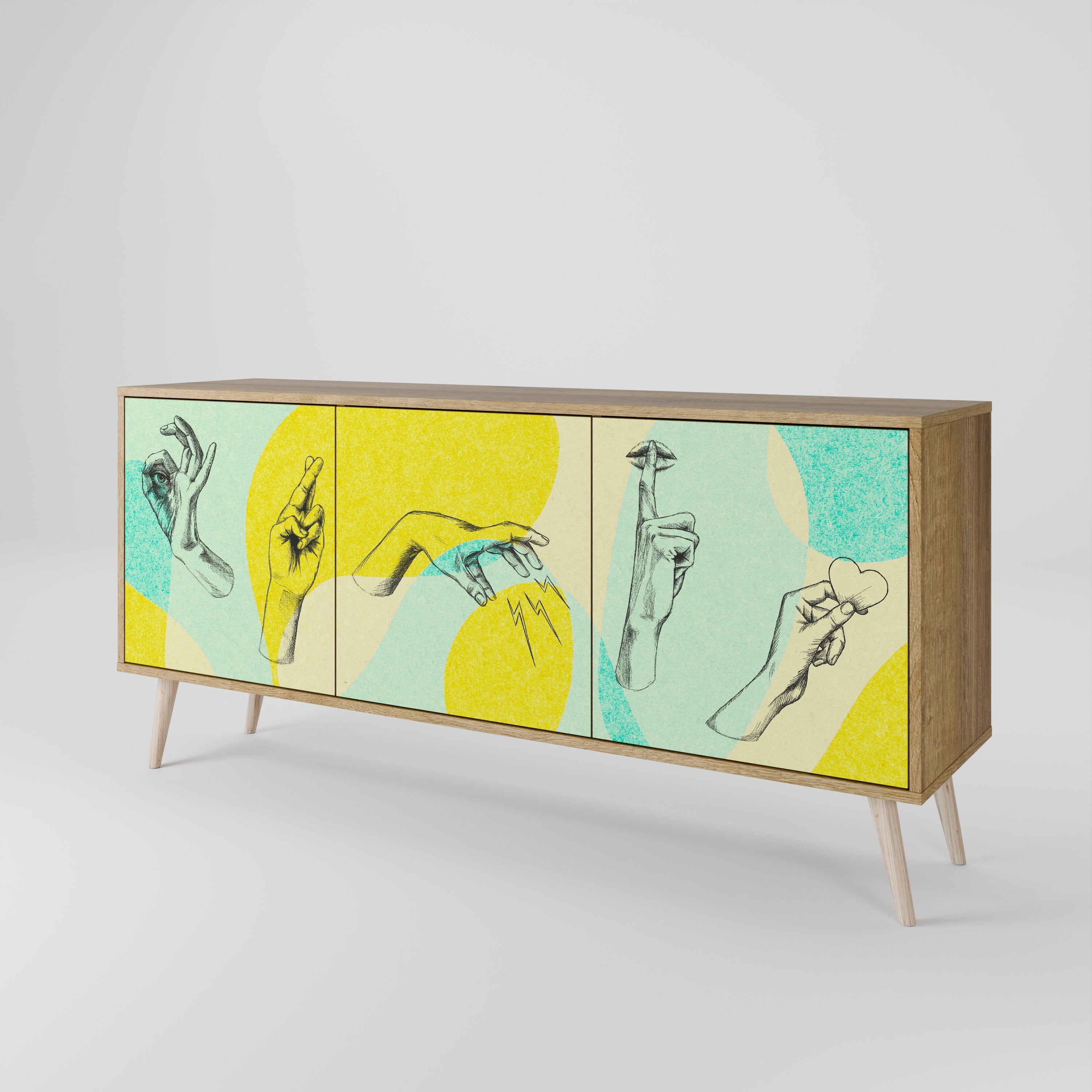 BODY LANGUAGE 3-Door Sideboard in Oak Effect