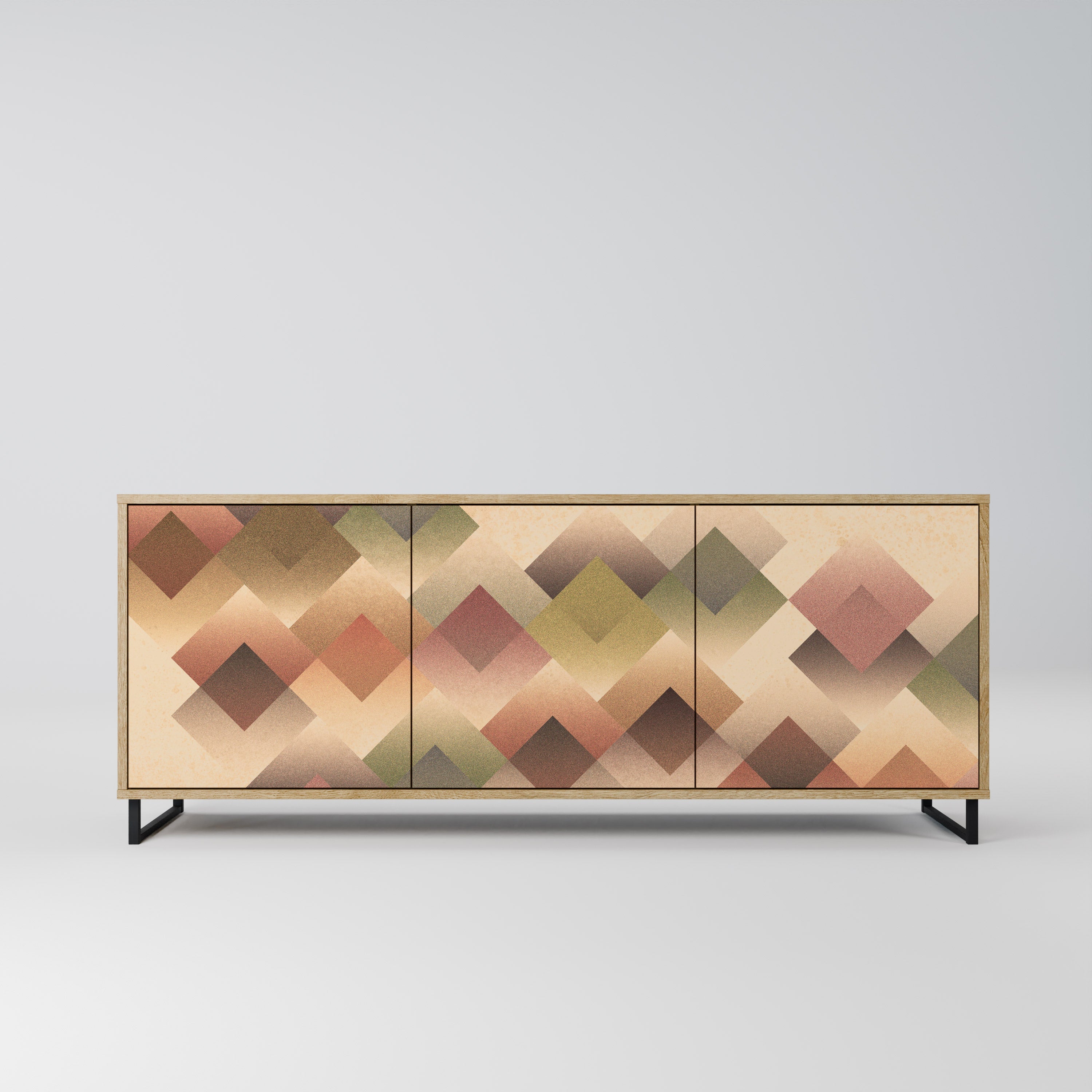 GEOMETRIC FUSION 3-Door Sideboard in Oak Effect