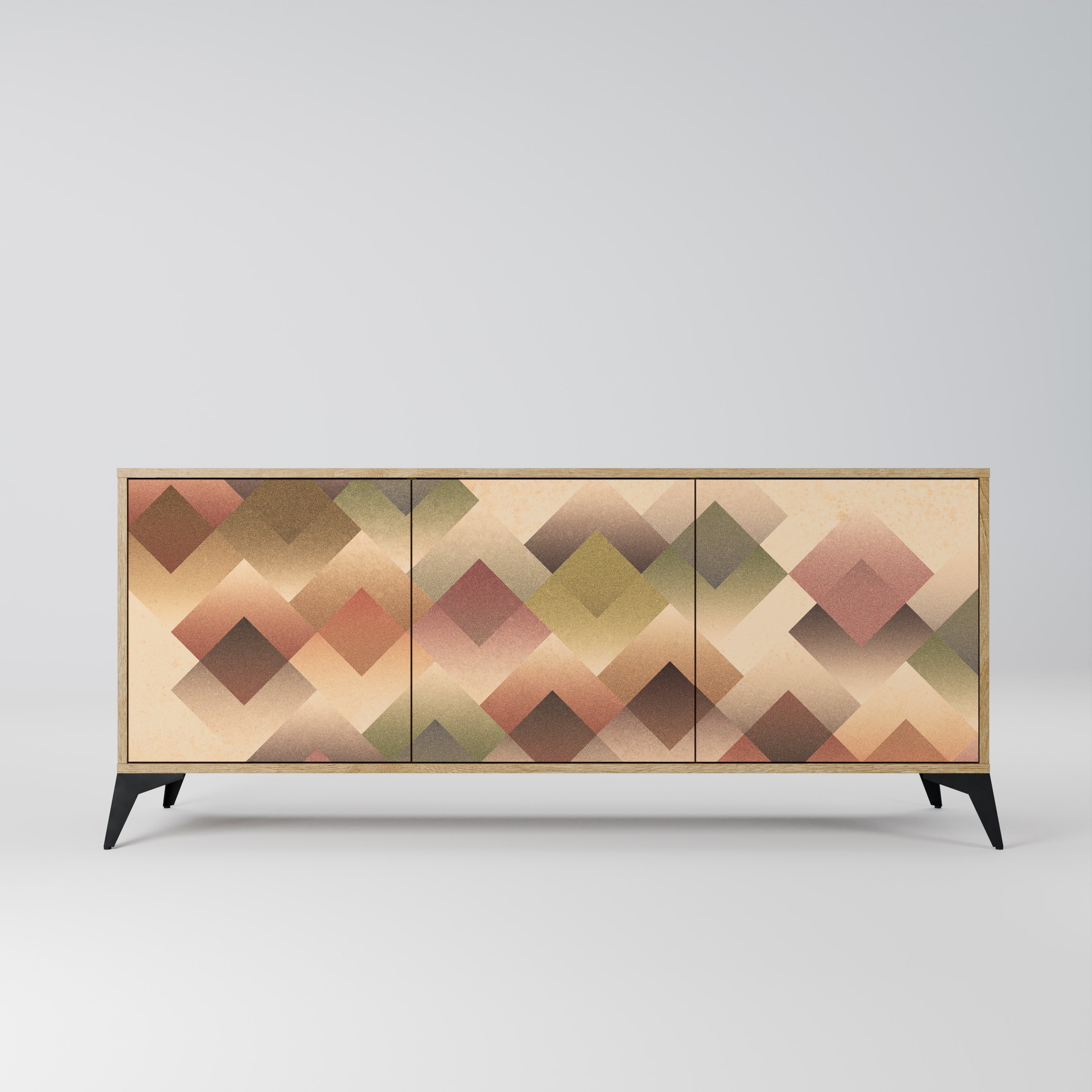 GEOMETRIC FUSION 3-Door Sideboard in Oak Effect