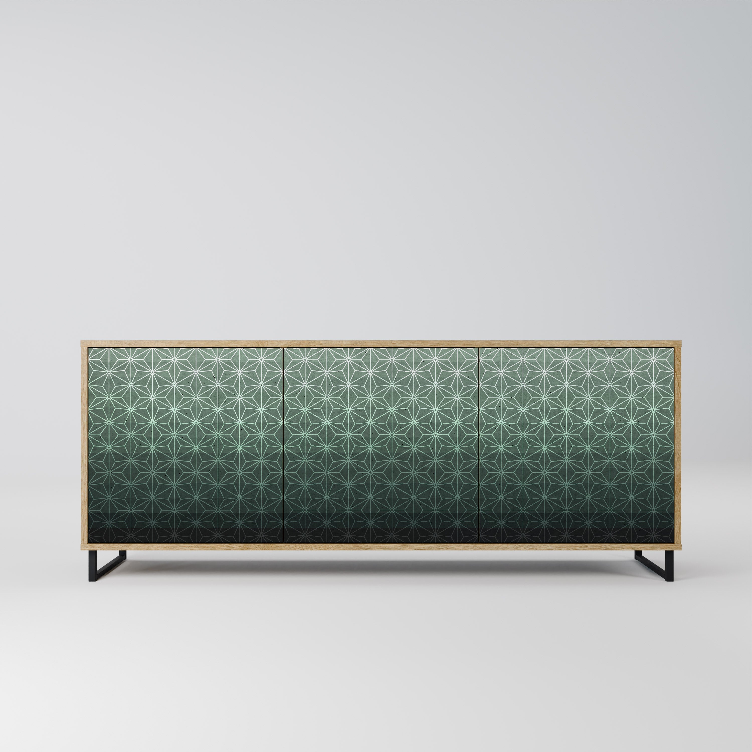 ORNAMENTAL GLIMMER 3-Door Sideboard in Oak Effect