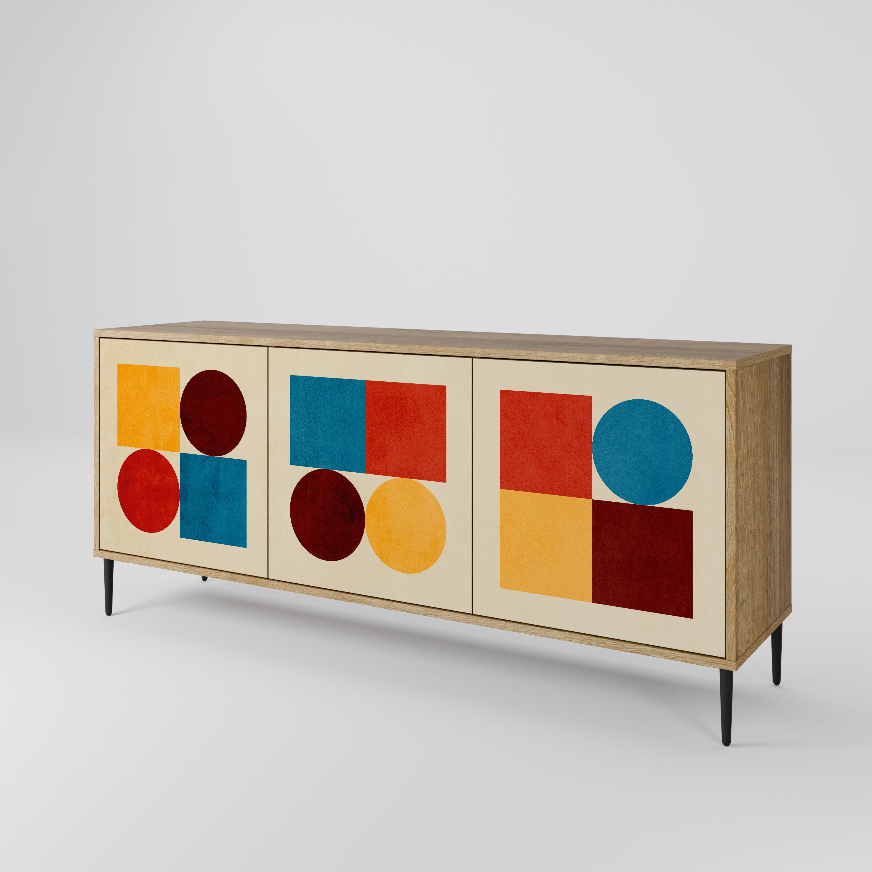 GEOMETRIC PUZZLE 3-Door Sideboard