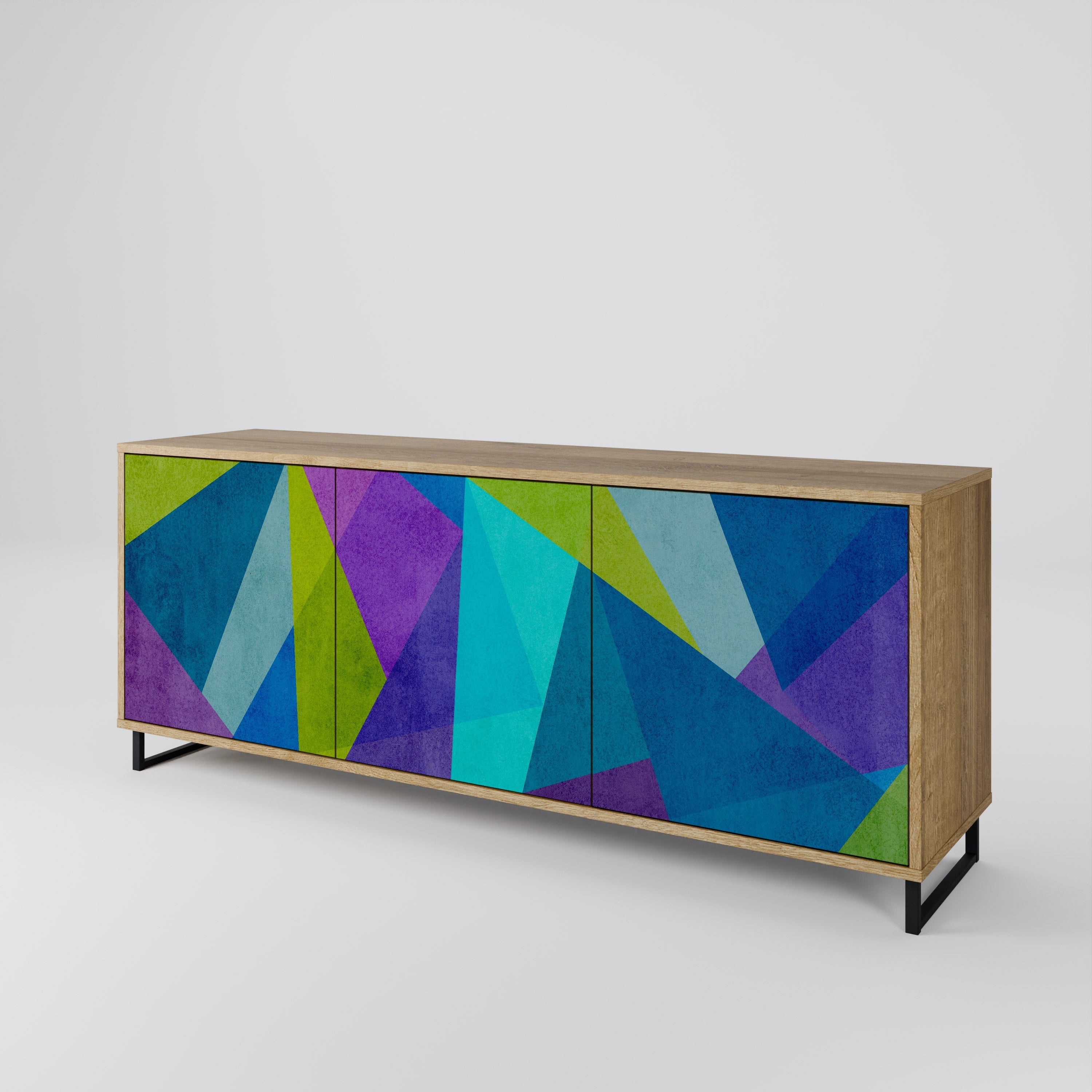 COLD SHOWCASE 3-Door Sideboard in Oak Effect