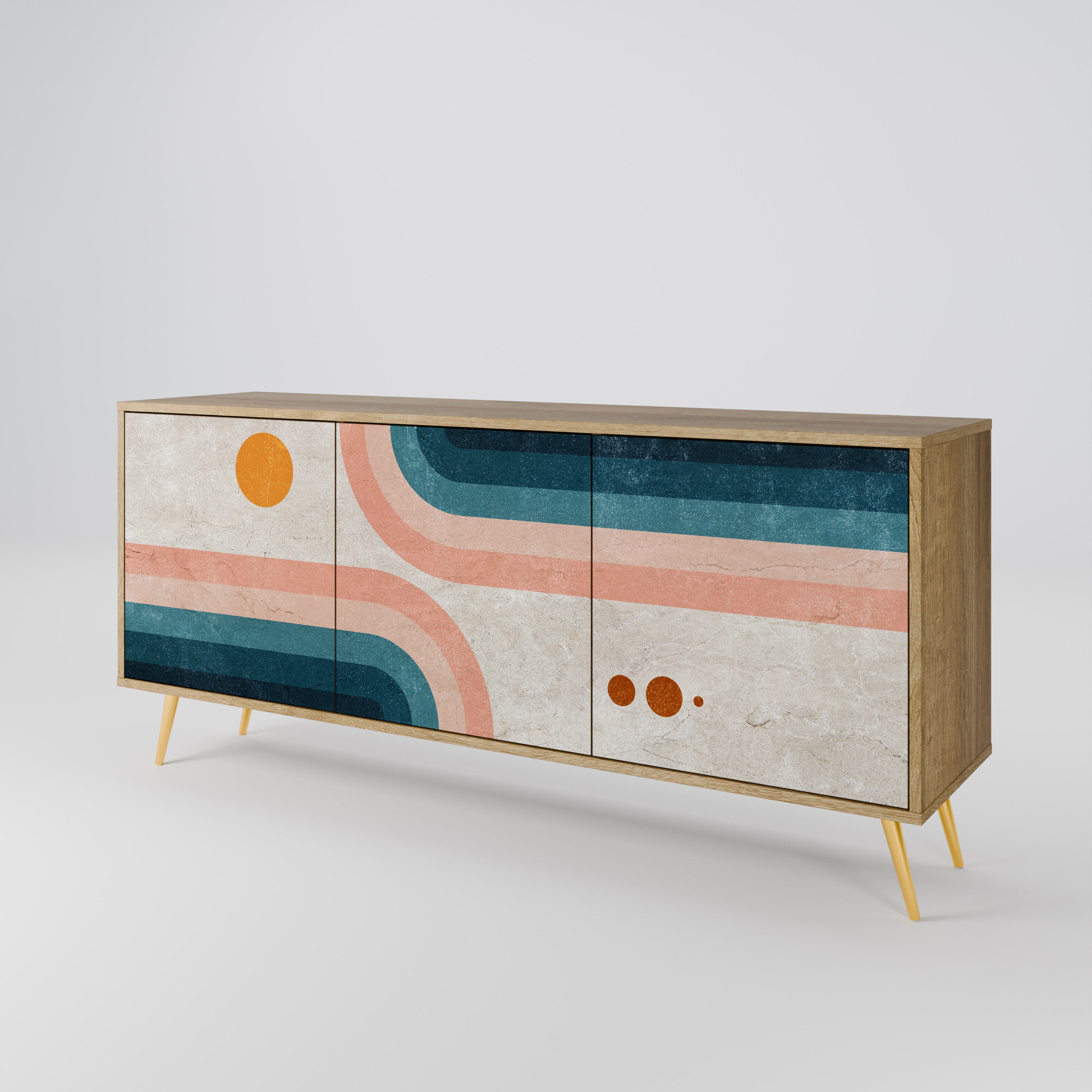 TWO HALVES Μπουφές 3-θυρών