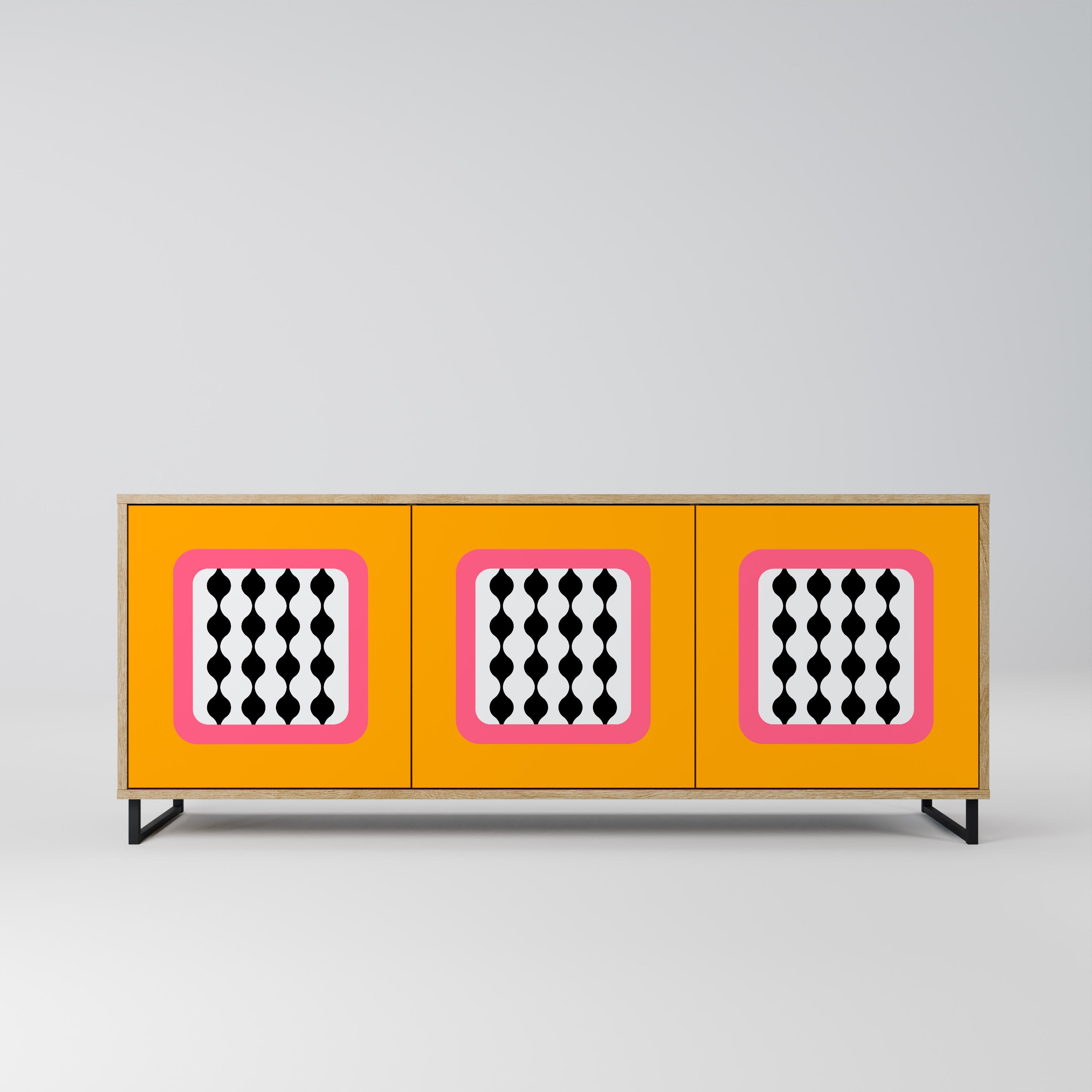 TEARS IN HEAVEN 3-Door Sideboard in Oak Effect