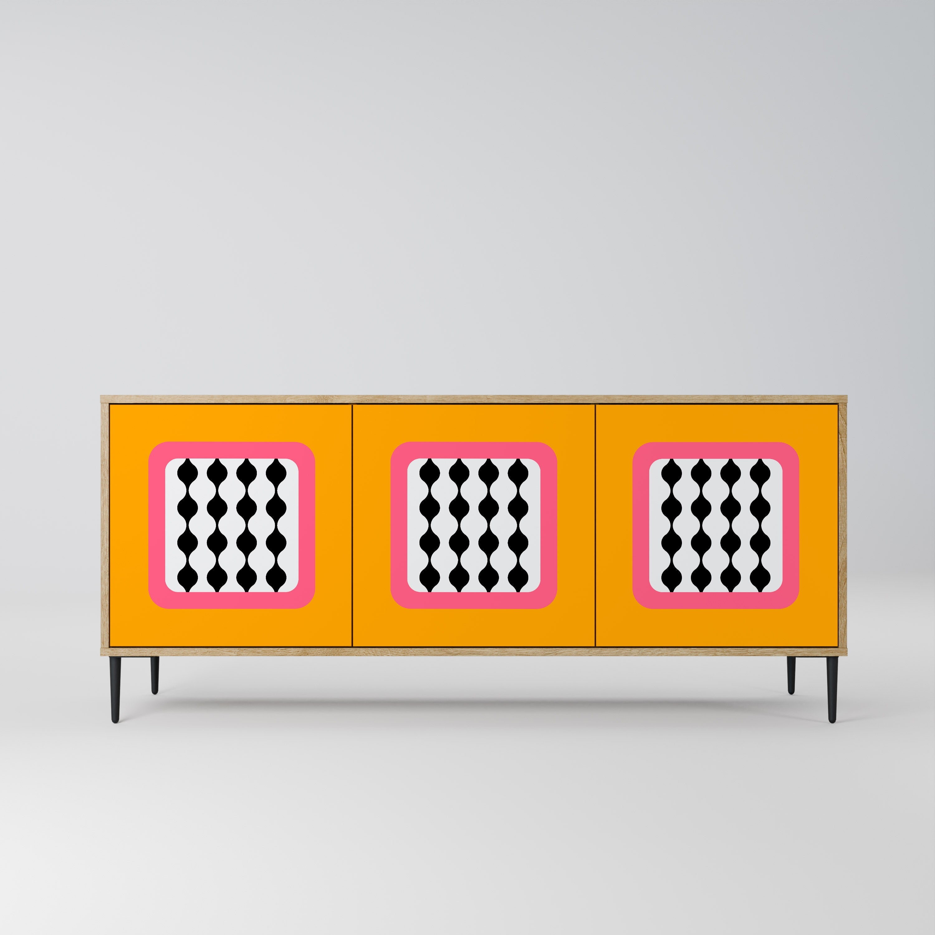TEARS IN HEAVEN 3-Door Sideboard in Oak Effect