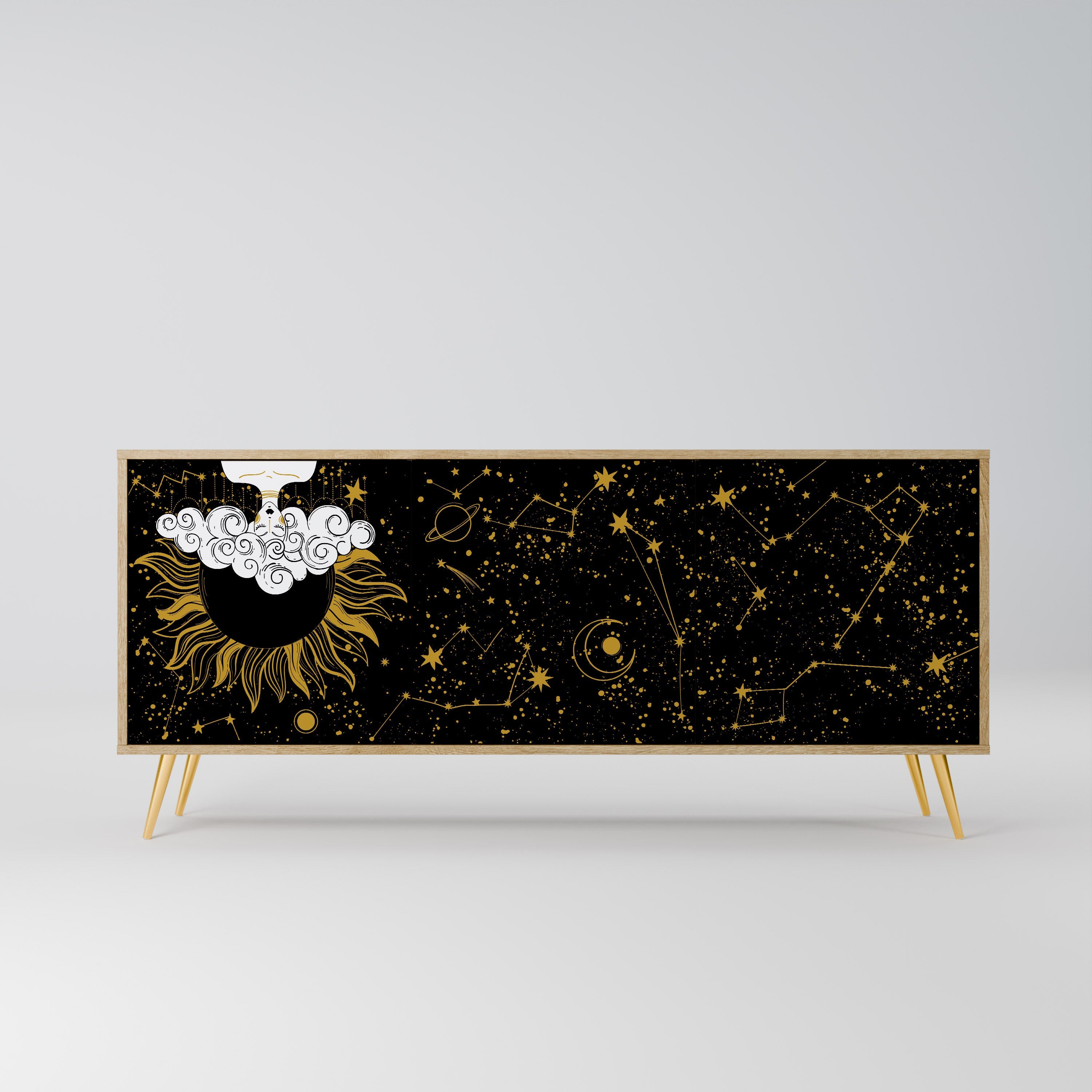 STELLAR CONSTELLATIONS 3-Door Sideboard in Oak Effect