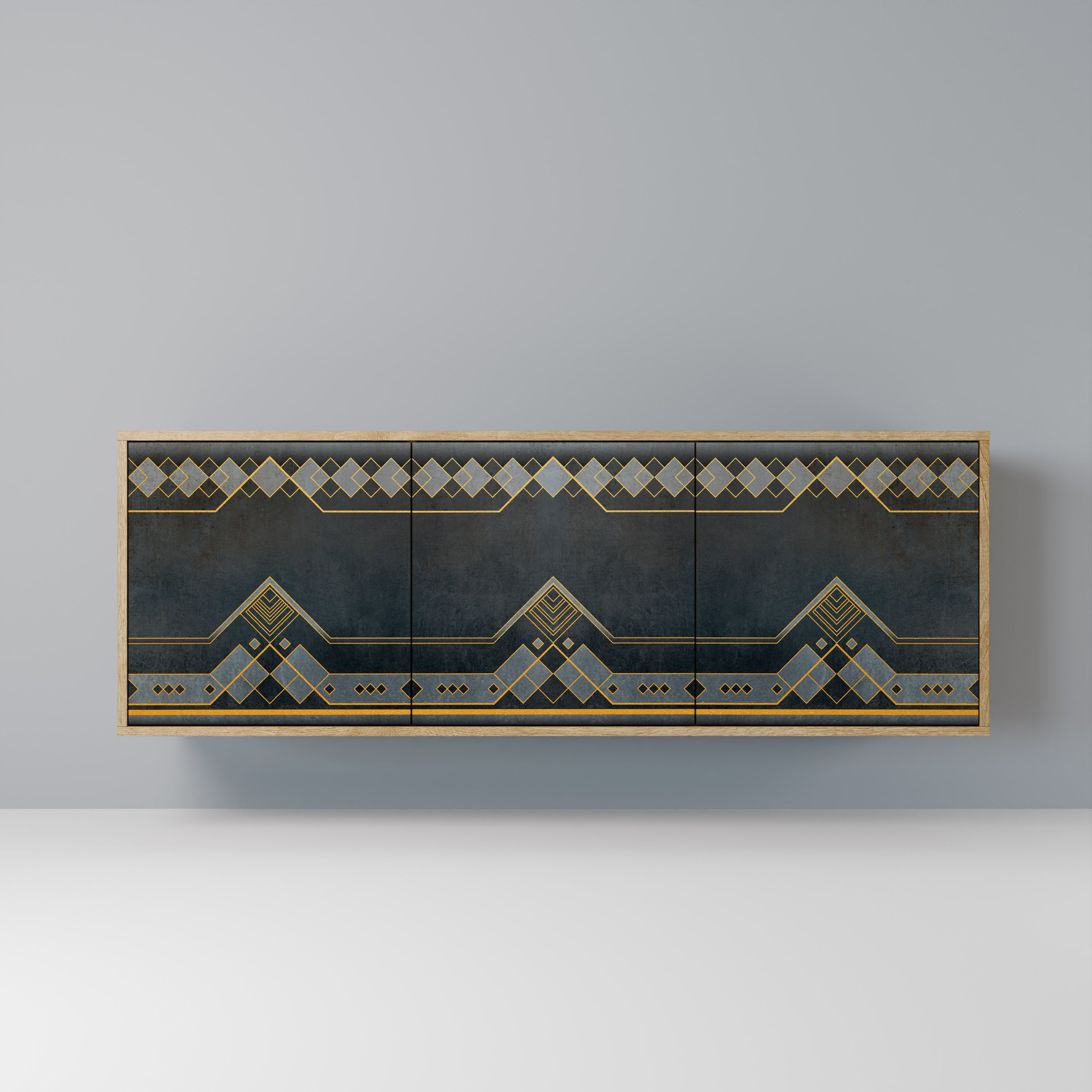ROYAL ORDINARINESS 3-Door Sideboard in Oak Effect