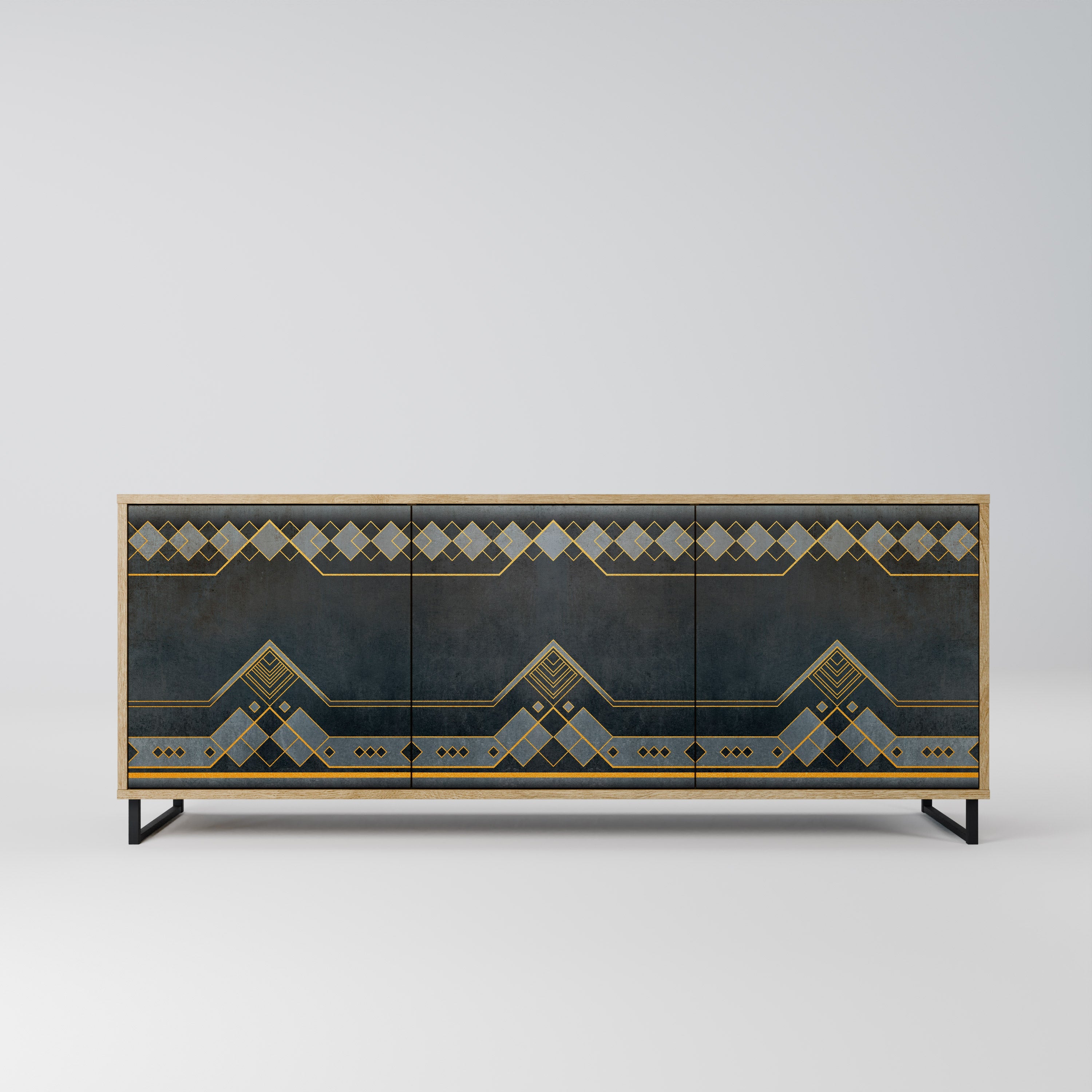 ROYAL ORDINARINESS 3-Door Sideboard in Oak Effect