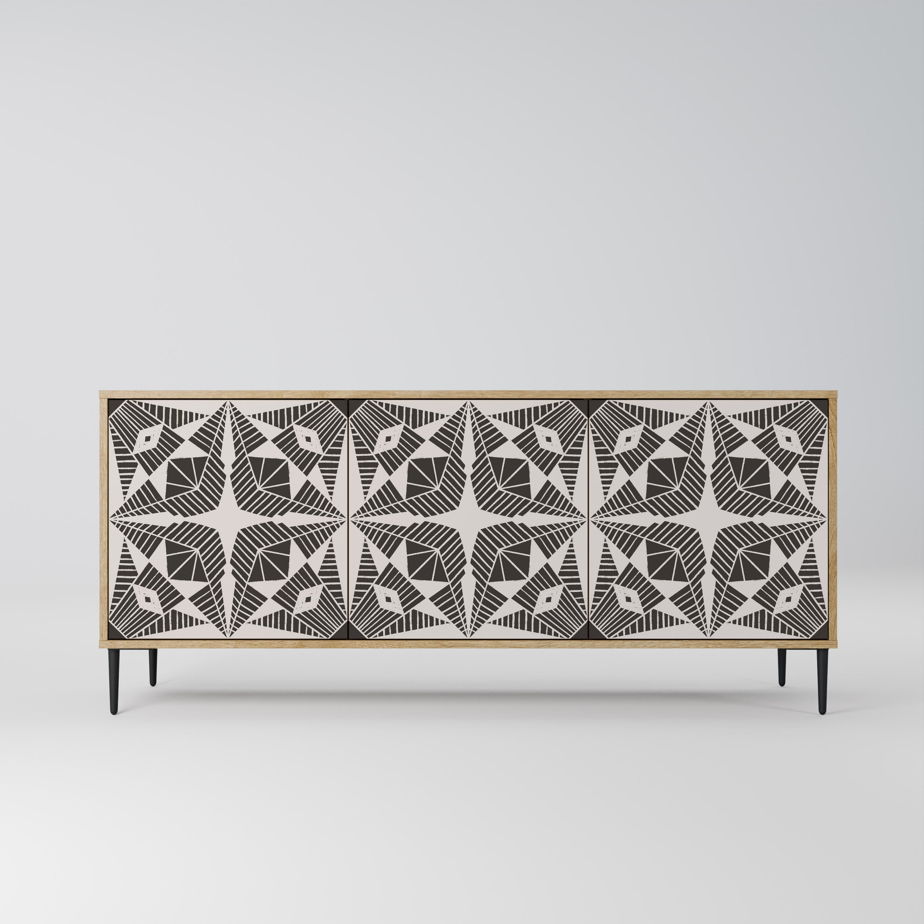 MONOCHROME NEXUS 3-Door Sideboard in Oak Effect