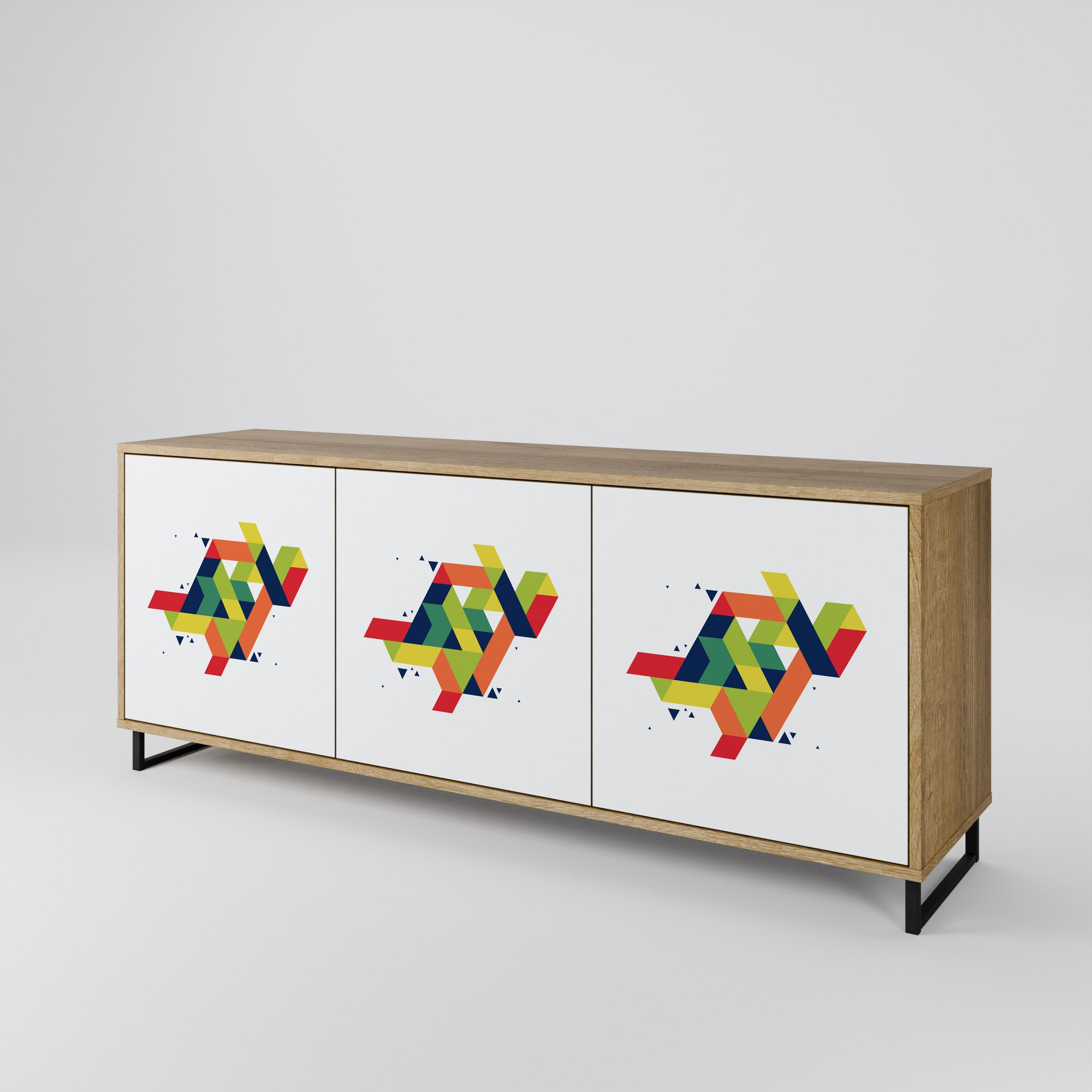 FUTURE SIGN 3-Door Sideboard in Oak Effect