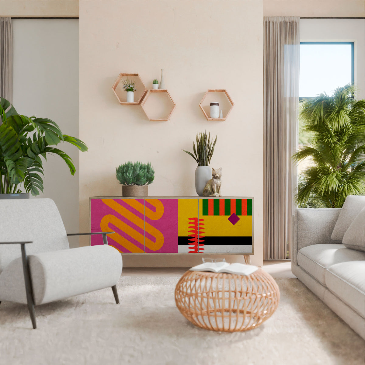 VIVID ART Μπουφές 3-θυρών