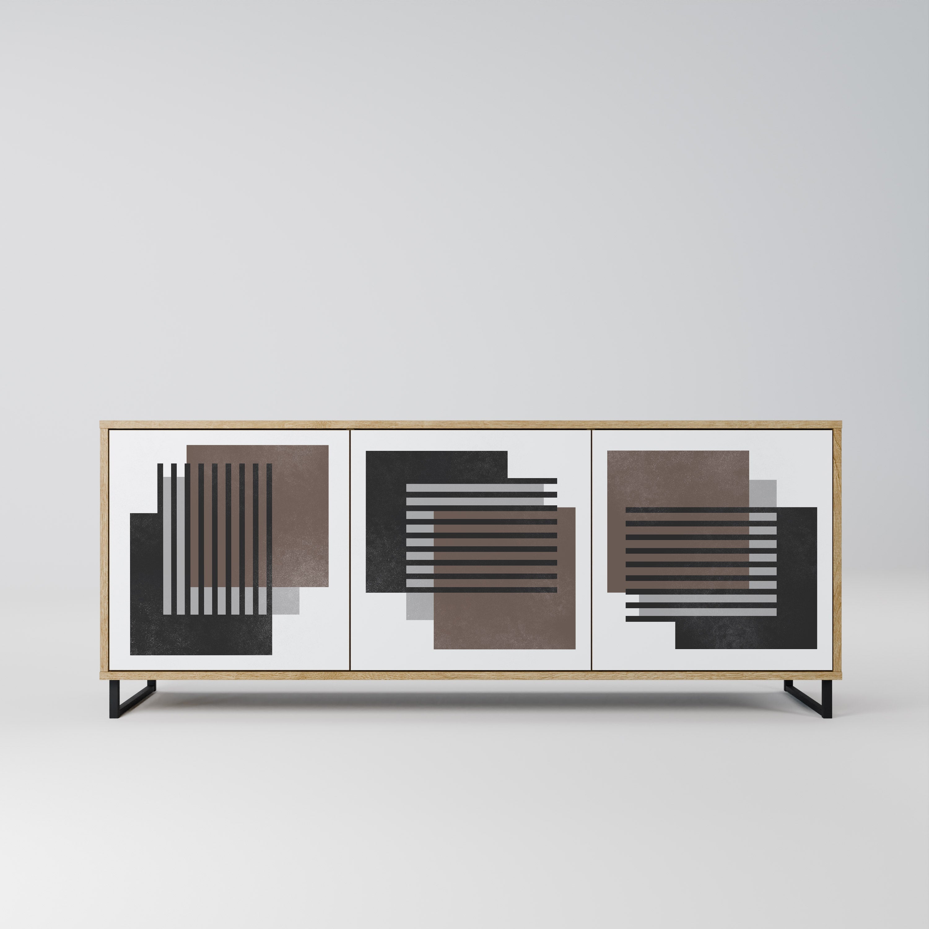 SHADOW SYNCHRONY 3-Door Sideboard in Oak Effect