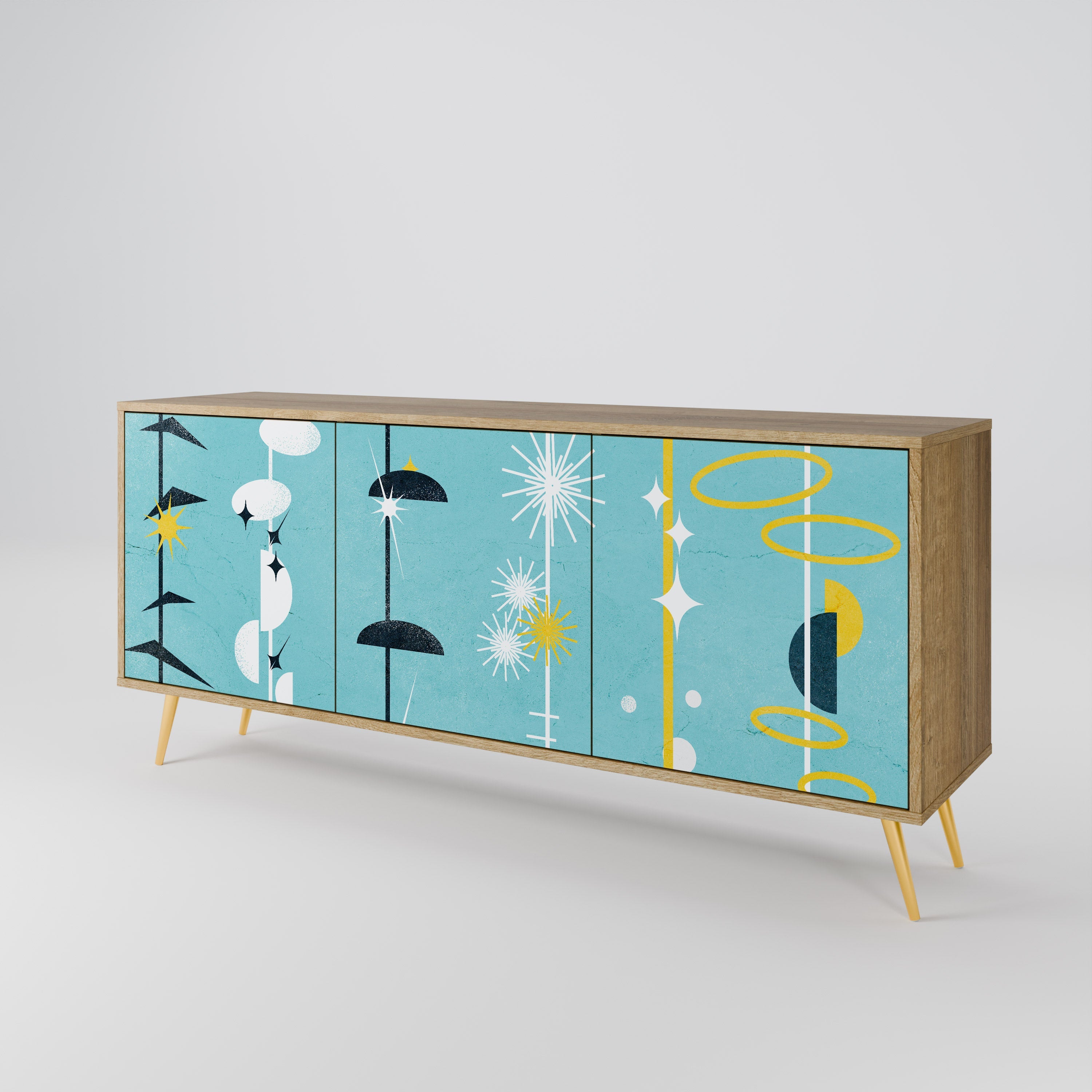 PATHS TO HAPPINESS 3-Door Sideboard in Oak Effect