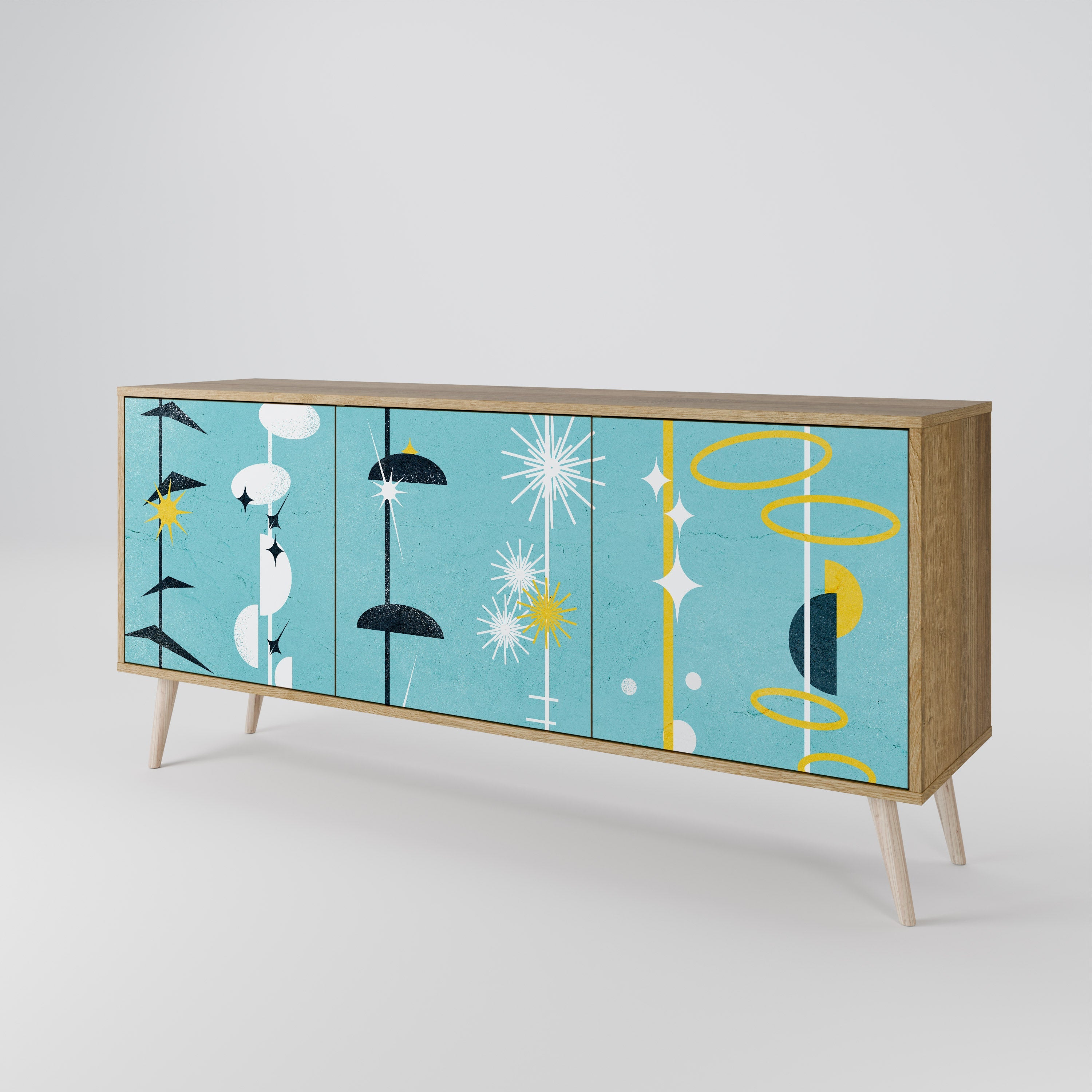PATHS TO HAPPINESS 3-Door Sideboard in Oak Effect
