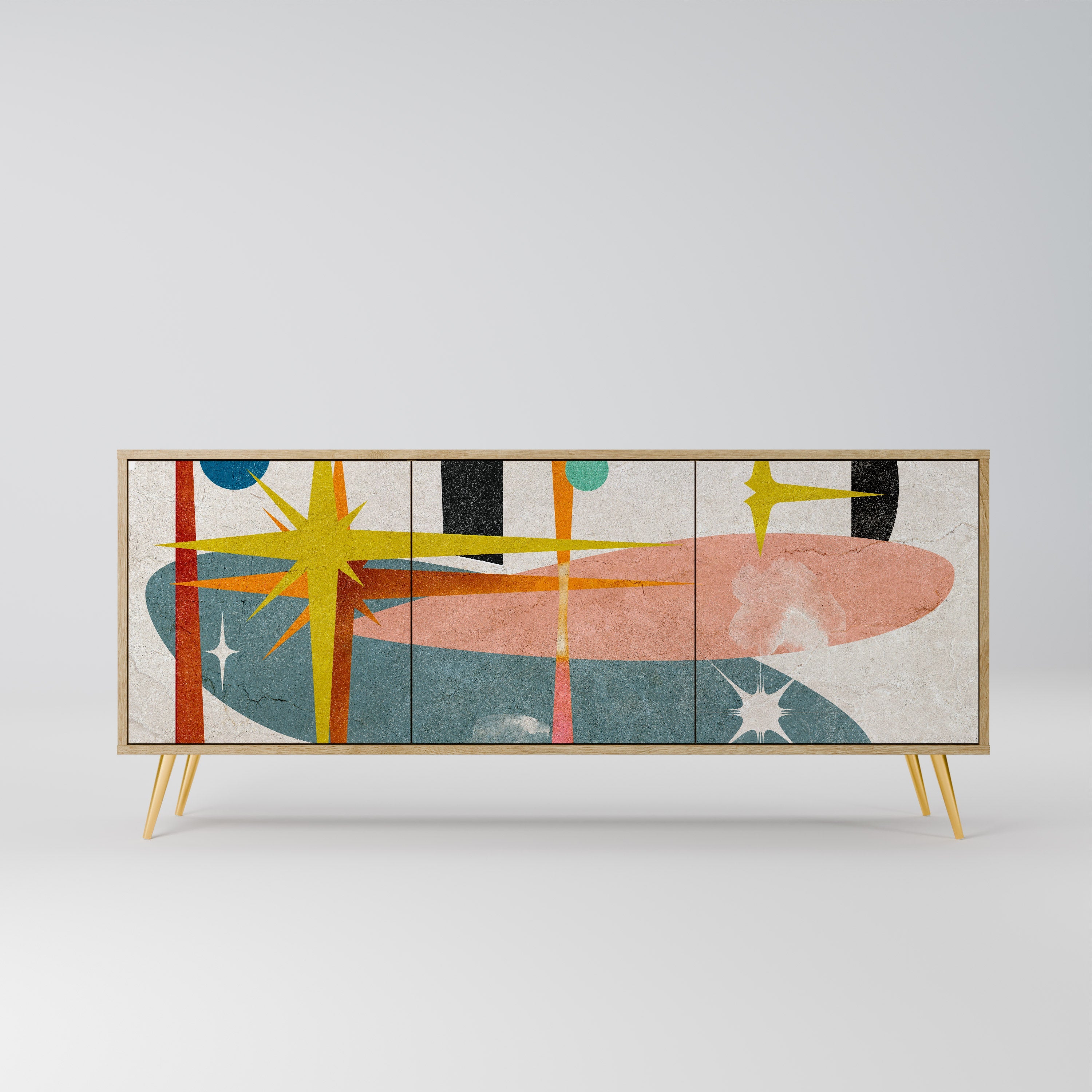 INTERSTELLAR VIBES 3-Door Sideboard in Oak Effect