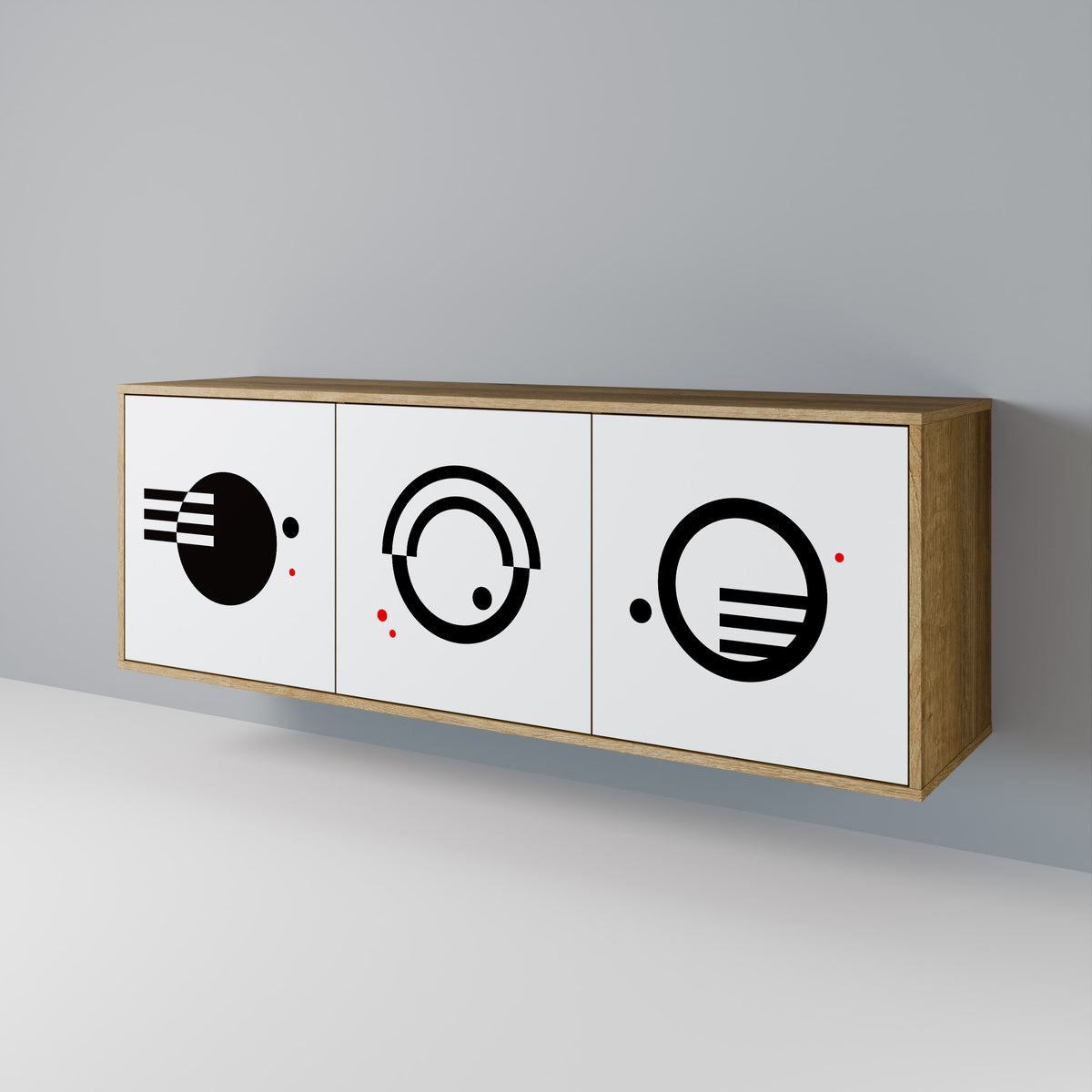 BLACK AND WHITE COMBINATION 3-Door Sideboard