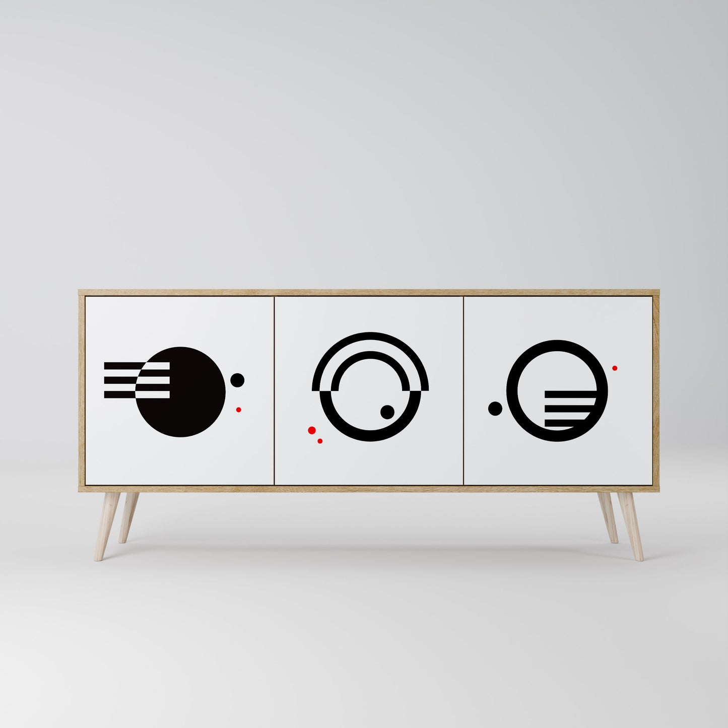 BLACK AND WHITE COMBINATION Μπουφές 3-θυρών