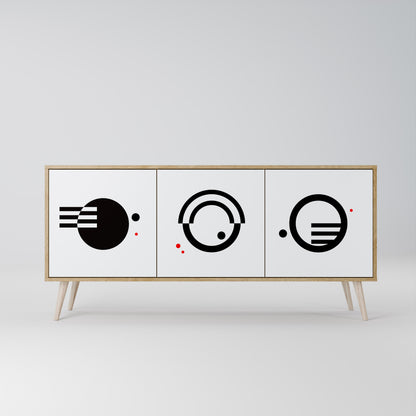 BLACK AND WHITE COMBINATION Μπουφές 3-θυρών