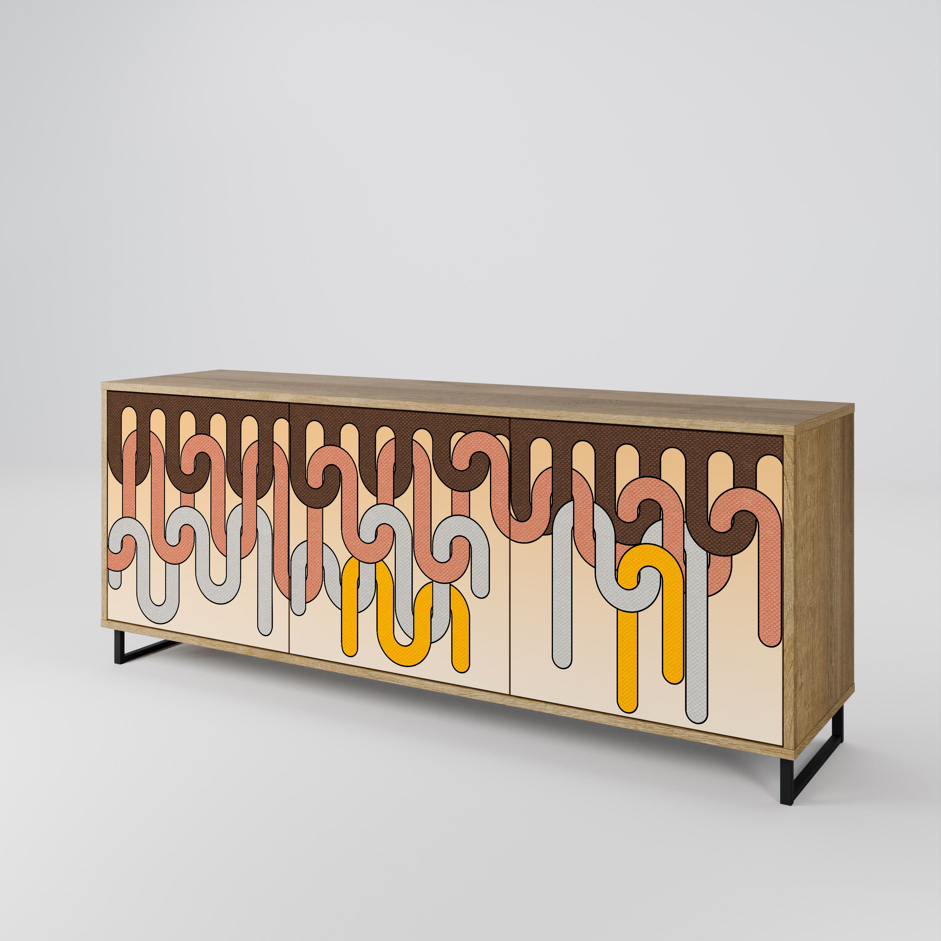 COLORFUL STRINGS 3-Door Sideboard