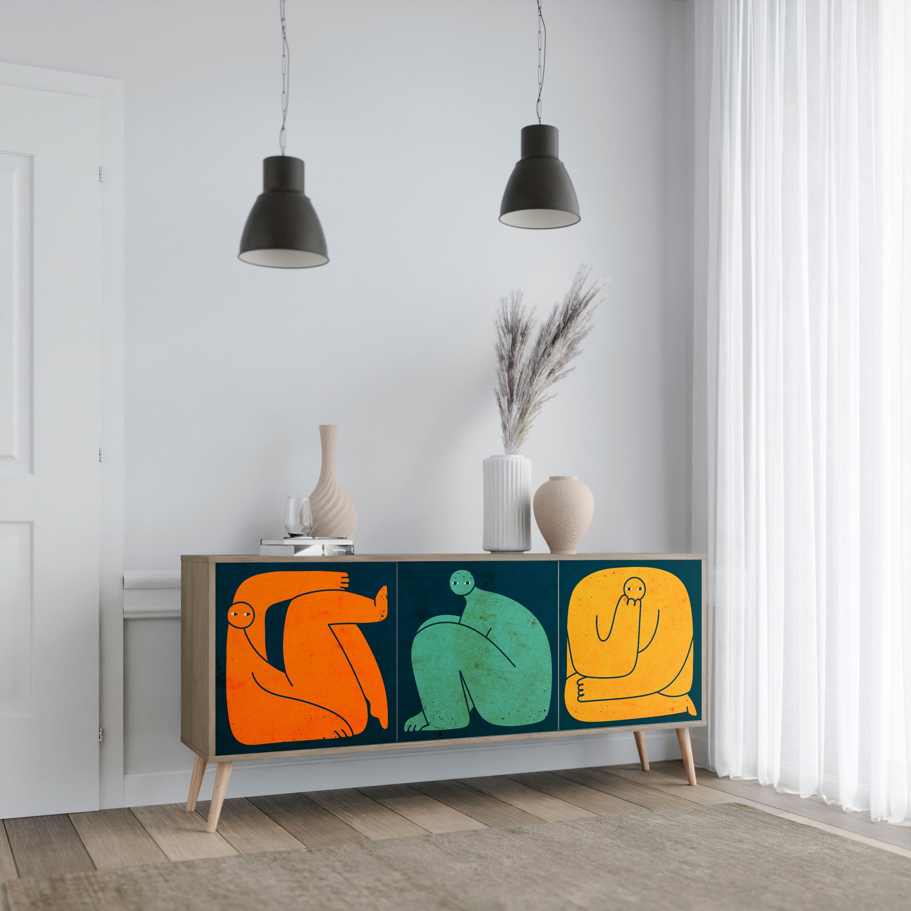 TOGETHER BUT SEPARATELY 3-Door Sideboard in Oak Effect