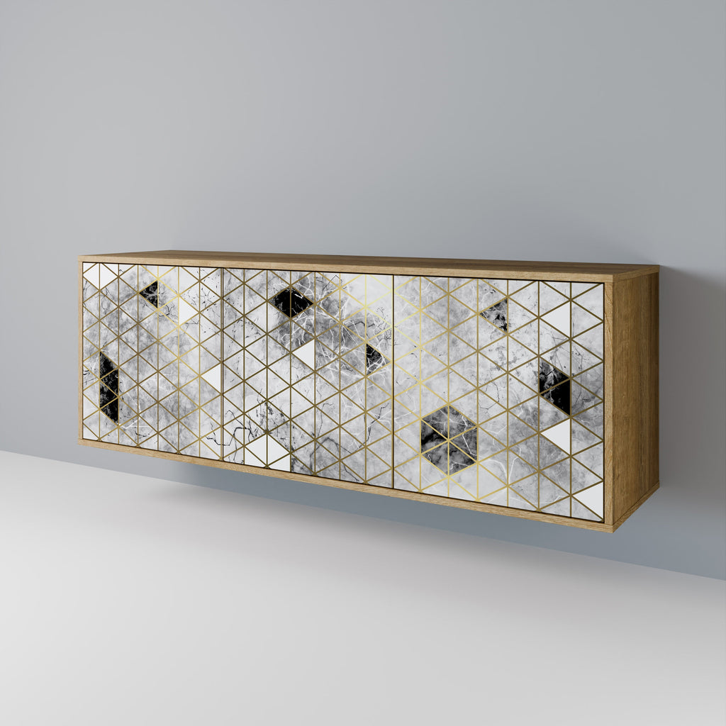 ASHEN ARIA 3-Door Sideboard in Oak Effect