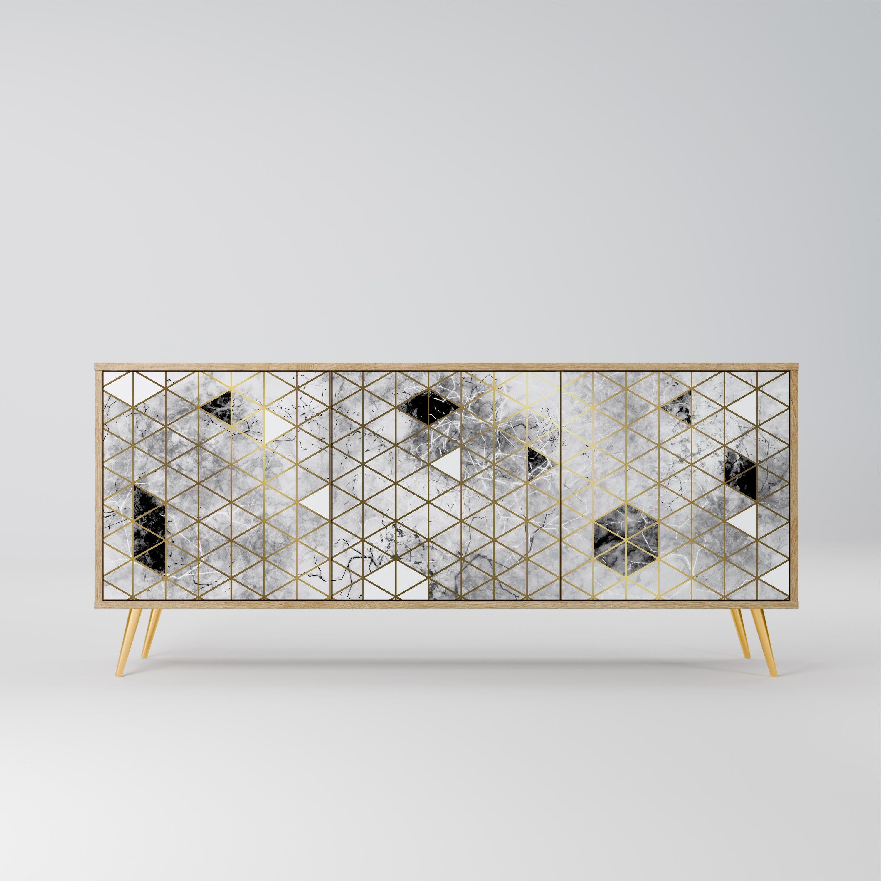 ASHEN ARIA 3-Door Sideboard in Oak Effect