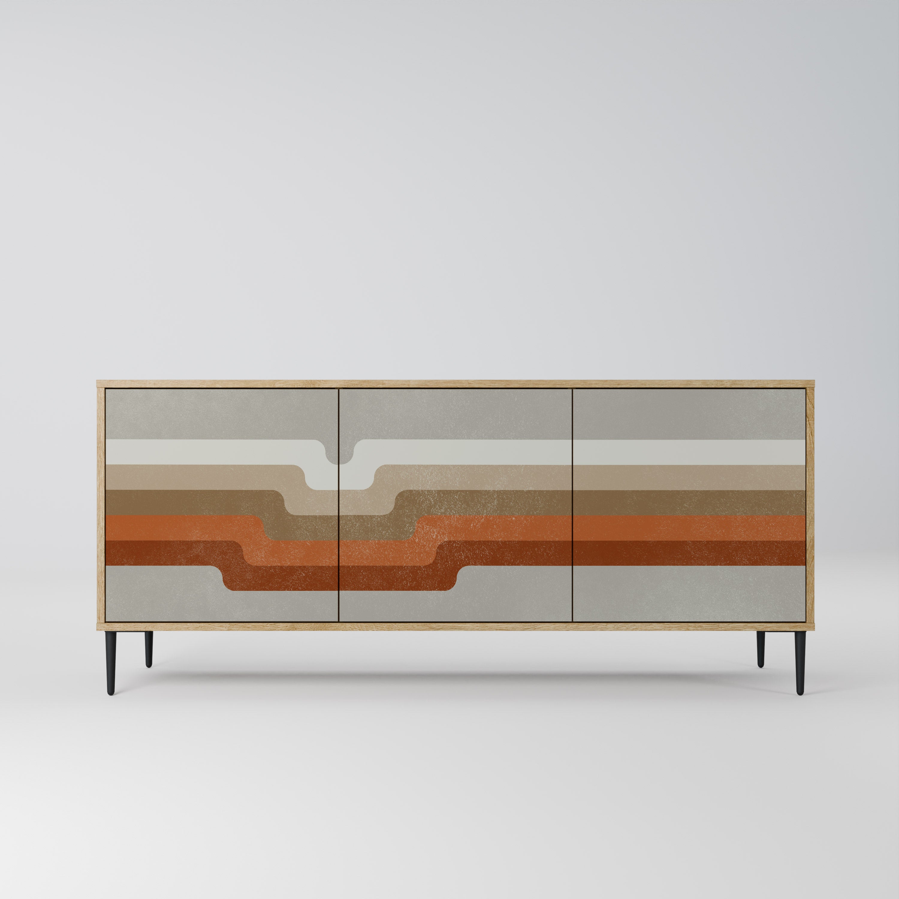PECULIAR TRAIL 3-Door Sideboard in Oak Effect